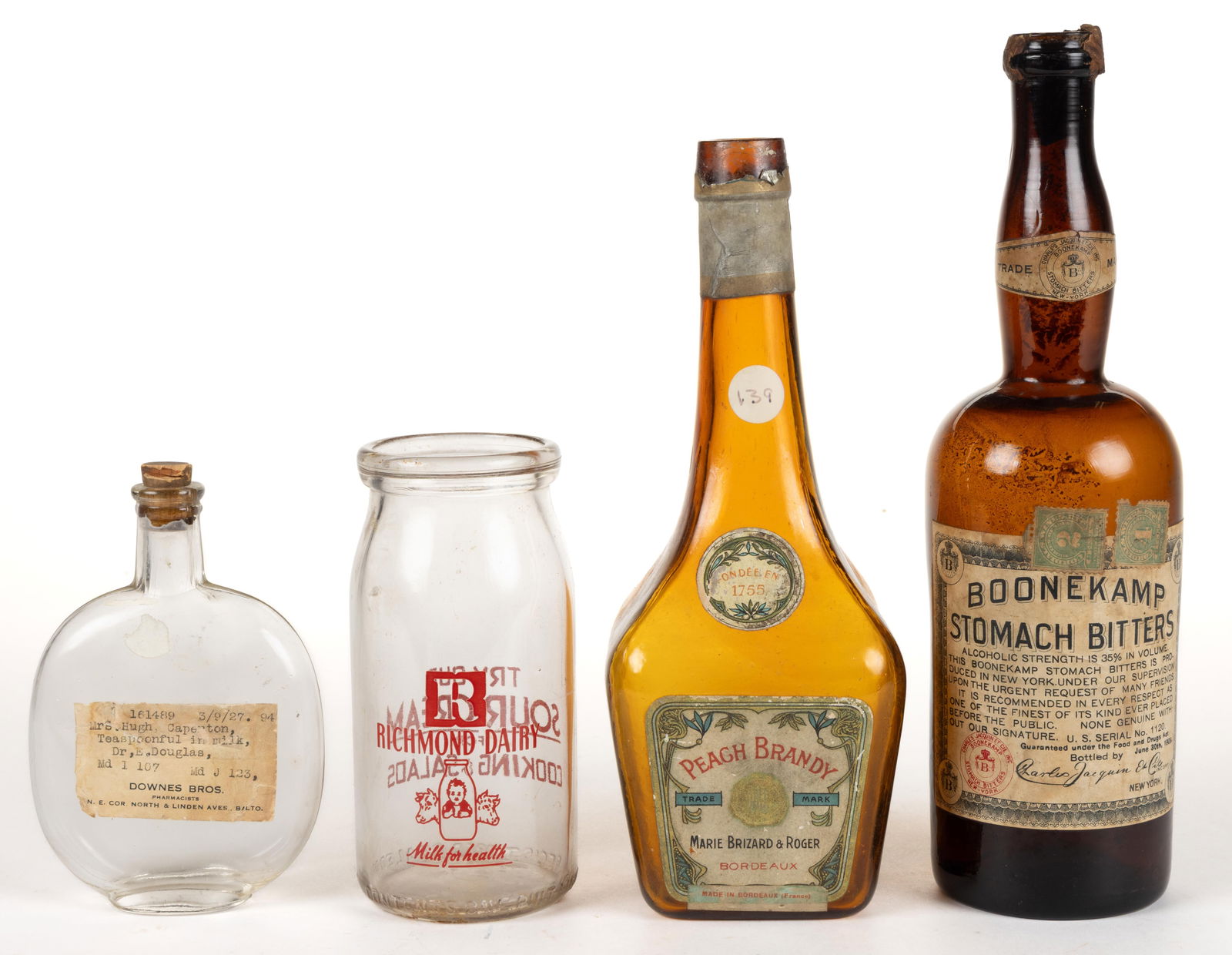 ASSORTED LABELED COMMERCIAL BOTTLES, LOT OF FOUR (1 of 1)
