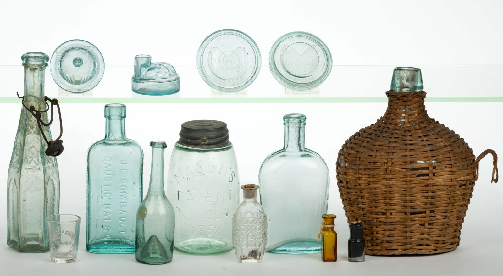 ASSORTED ANTIQUE BOTTLES AND JARS, LOT OF 14 (1 of 1)