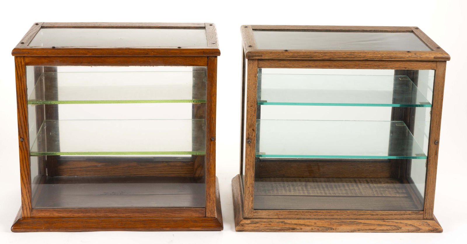 AMERICAN COUNTRY STORE OAK COUNTER-TOP DISPLAY CASES, NEAR PAIR (1 of 3)