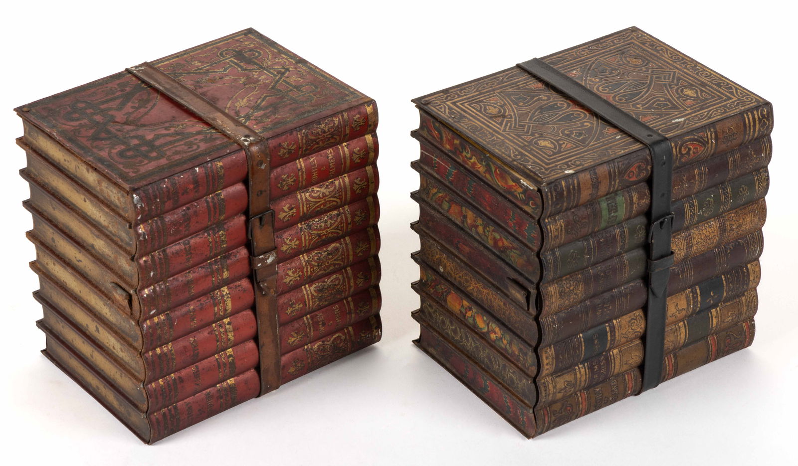 HUNTLEY & PALMERS TIN LITHOGRAPHED BISCUIT TINS, LOT OF TWO (1 of 2)