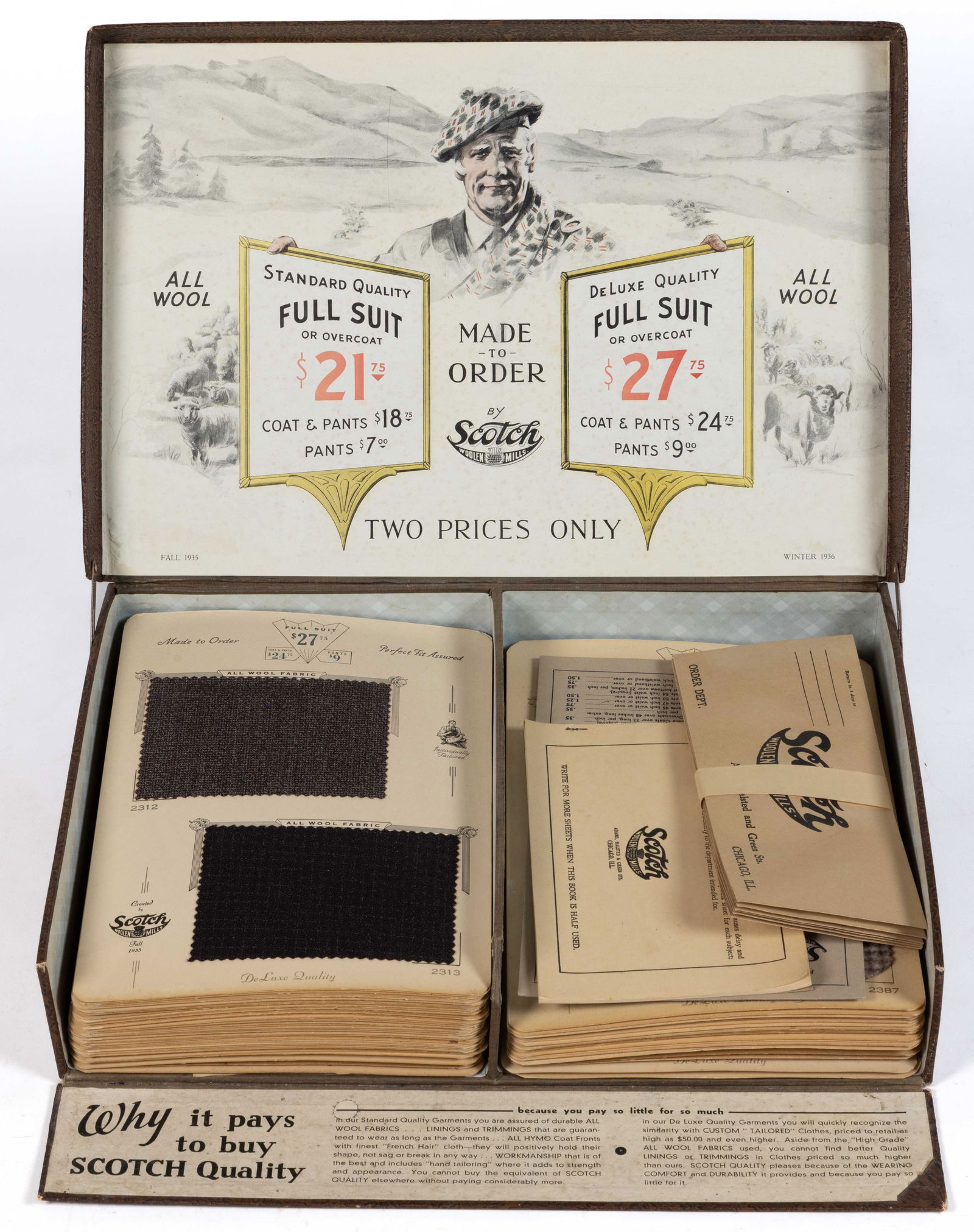 SCOTCH WOOLEN MILLS MADE-TO-ORDER SUIT STORE / SALESMAN SAMPLE DISPLAY (1 of 2)