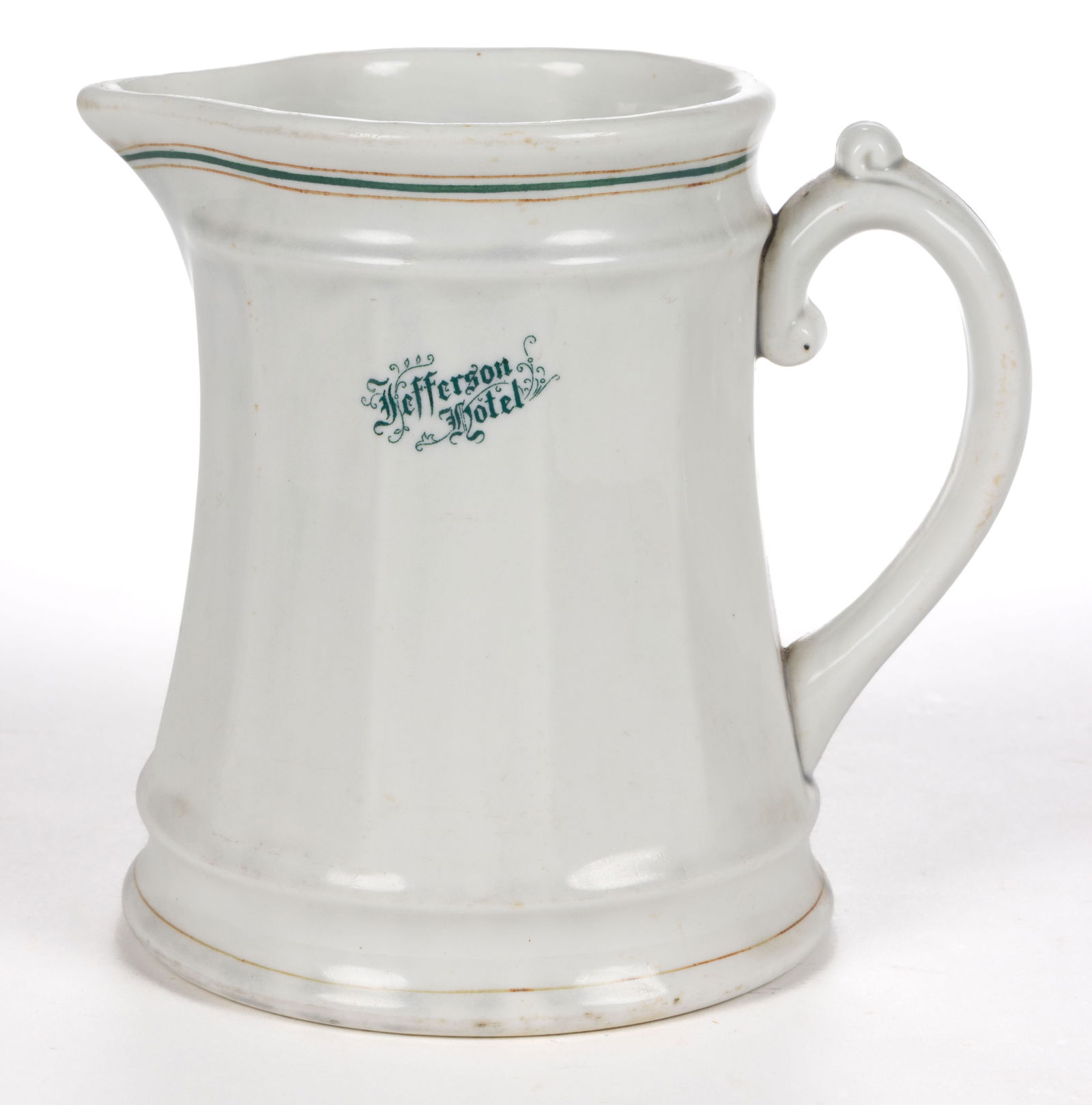 "JEFFERSON HOTEL", RICHMOND, VIRGINIA IRONSTONE HOTELWARE PITCHER (1 of 3)