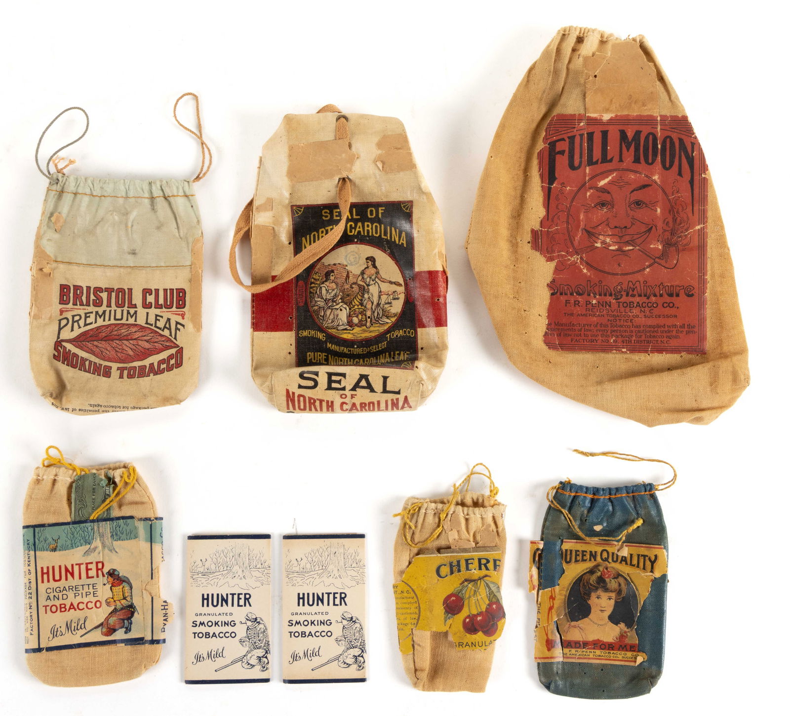 ASSORTED AMERICAN TOBACCO POUCHES / BAGS, LOT OF SIX (1 of 1)