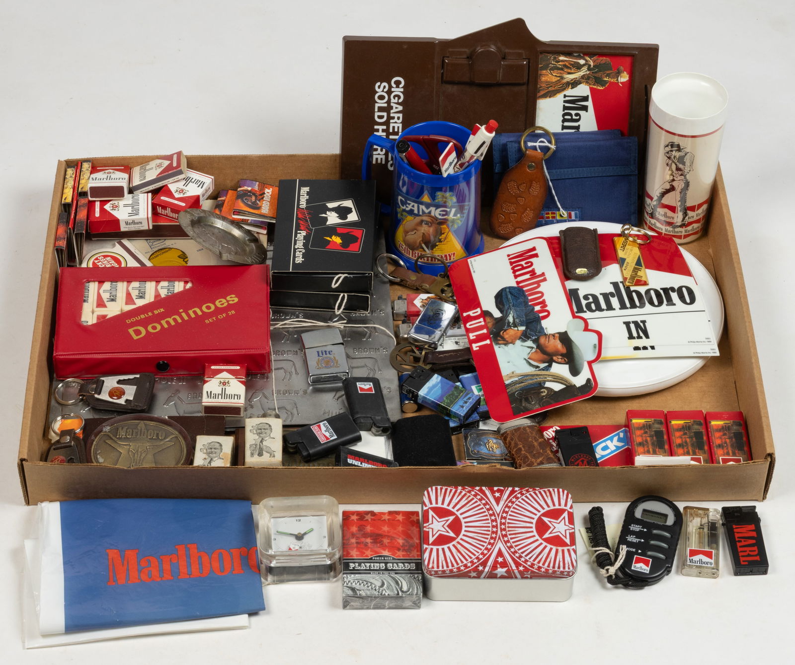 ASSORTED CIGARETTE AND TOBACCO ADVERTISING ARTICLES, LARGE UNCOUNTED LOT (1 of 2)