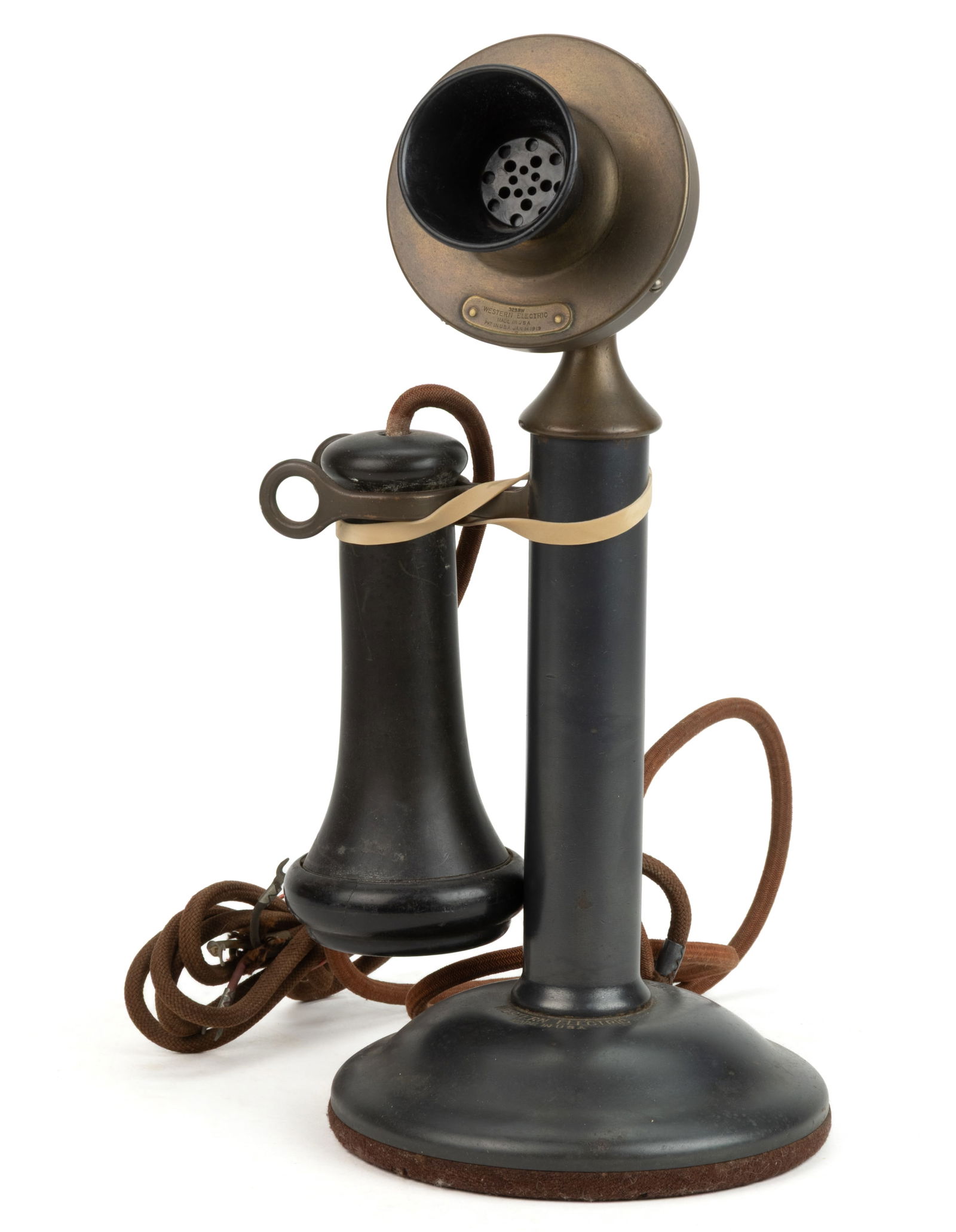 WESTERN ELECTRIC VINTAGE BRASS AND METAL CANDLESTICK DESK / TABLE TELEPHONE (1 of 1)