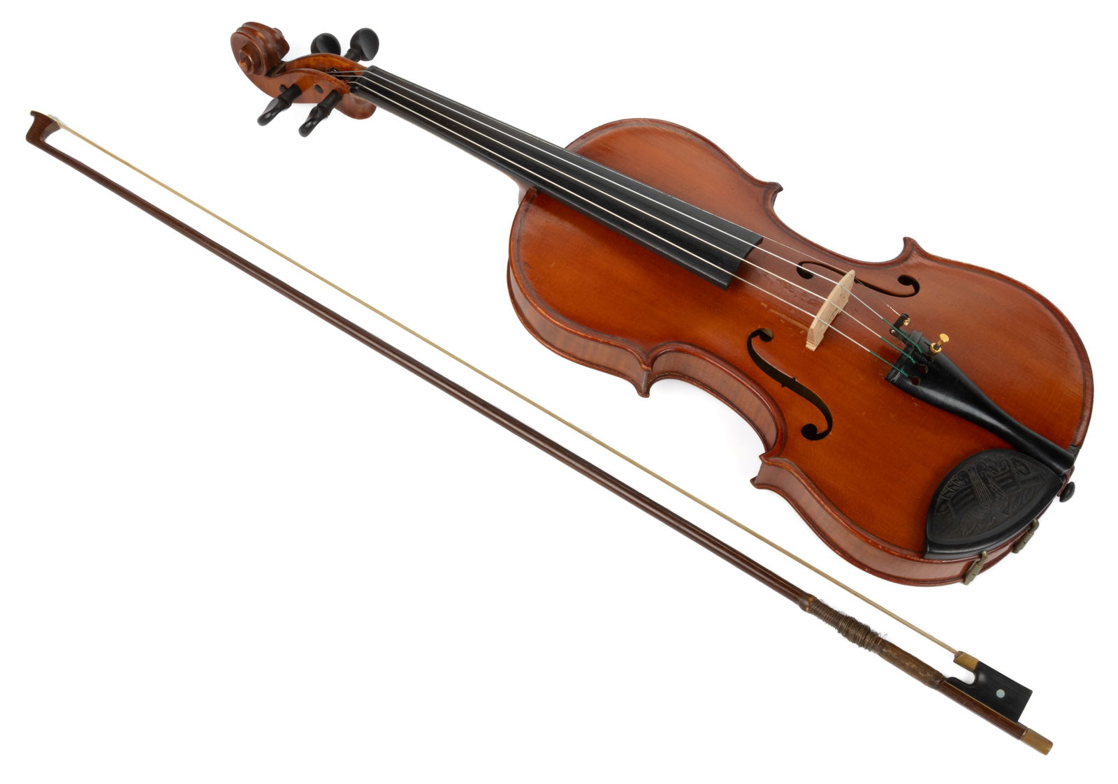 ANTIQUE GERMAN, HEBERLEIN VIOLIN WITH CASE AND BOW (1 of 8)