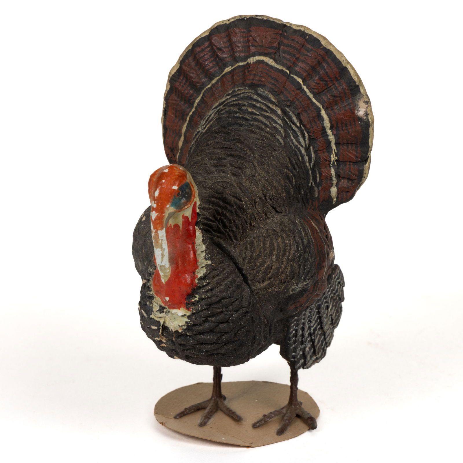 VINTAGE GERMAN PAPER MACHE FIGURAL TURKEY CANDY CONTAINER (1 of 5)