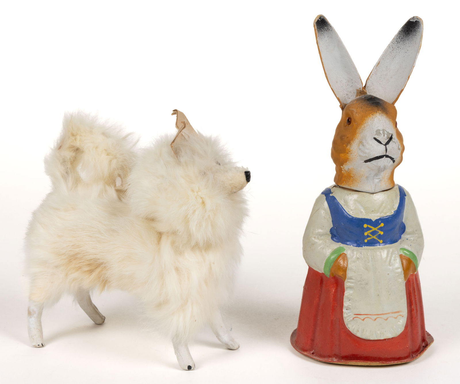 VINTAGE GERMAN PAPER MACHE CANDY CONTAINERS, LOT OF TWO (1 of 4)