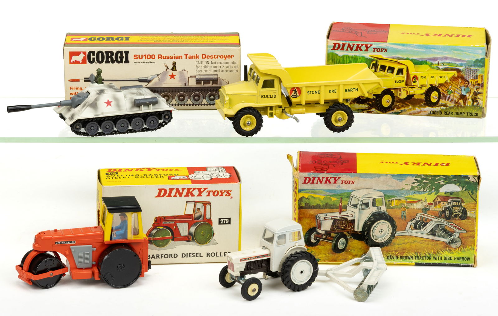 ASSORTED DINKY AND CORGI TOYS DIE-CAST EQUIPMENT TOYS, LOT OF FOUR (1 of 1)