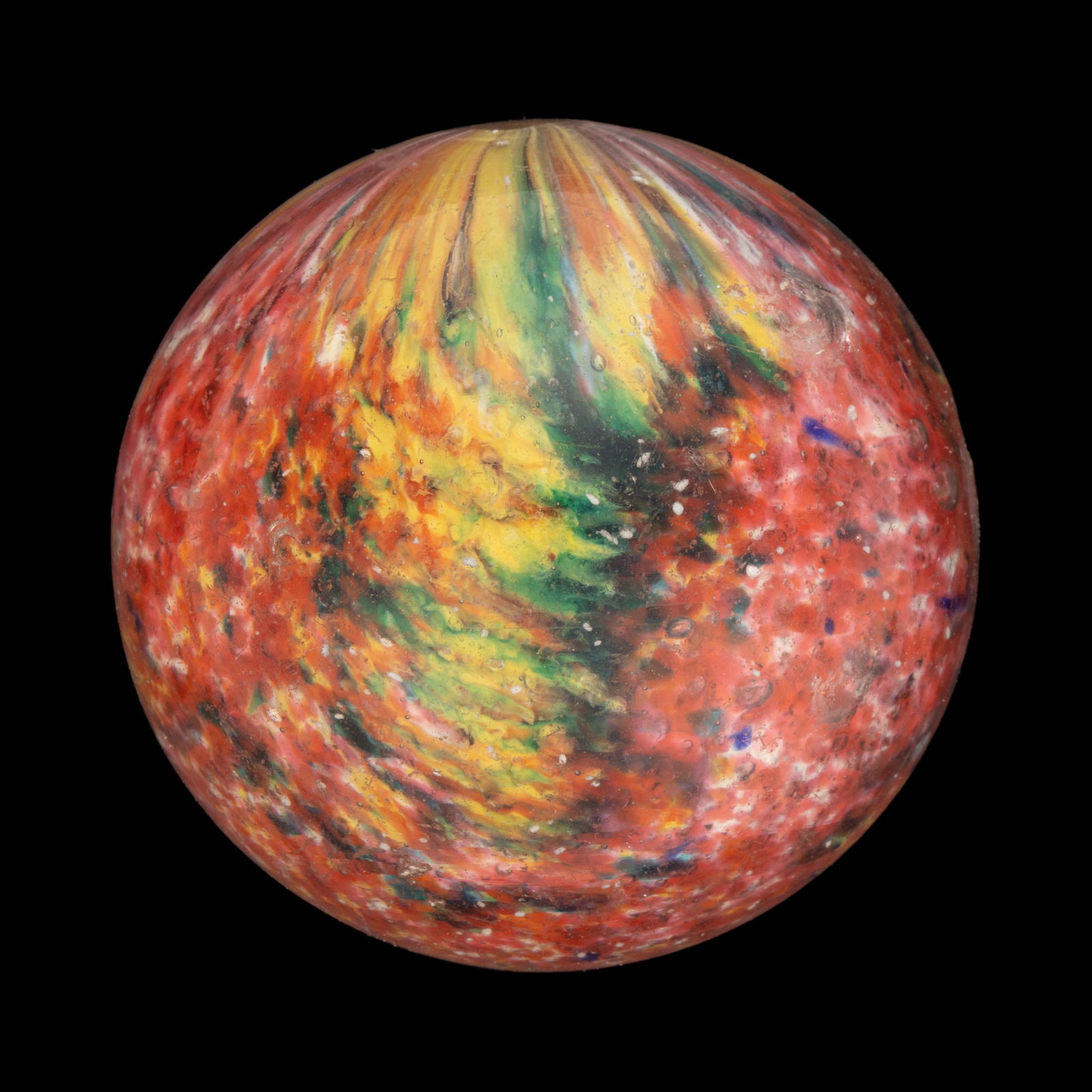 ANTIQUE ONIONSKIN LARGE GLASS MARBLE (1 of 5)