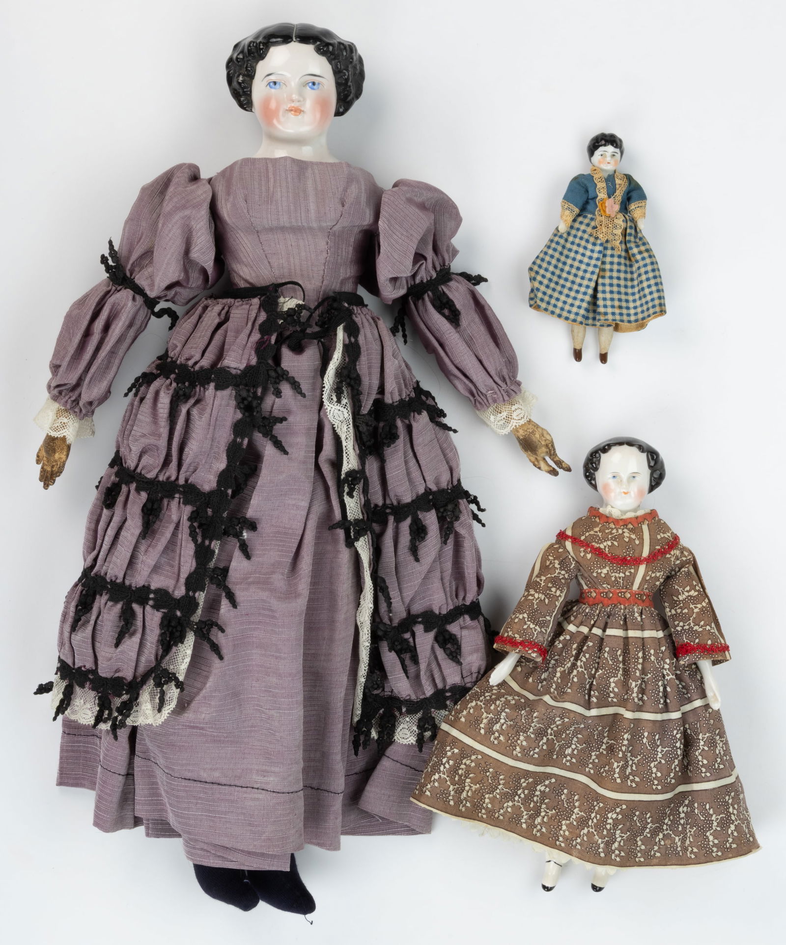 ASSORTED CHINA-HEAD LADY DOLLS, LOT OF THREE (1 of 3)