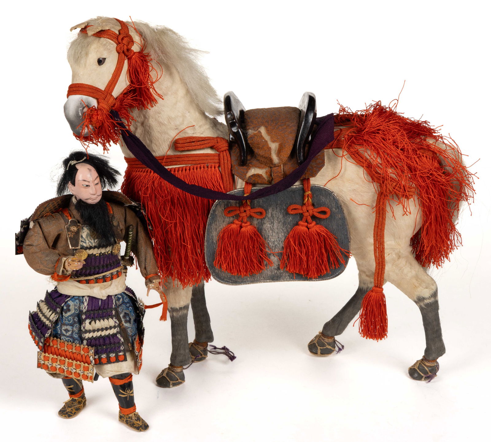 VINTAGE JAPANESE SAMURAI WARRIOR DOLL AND HORSE (1 of 3)