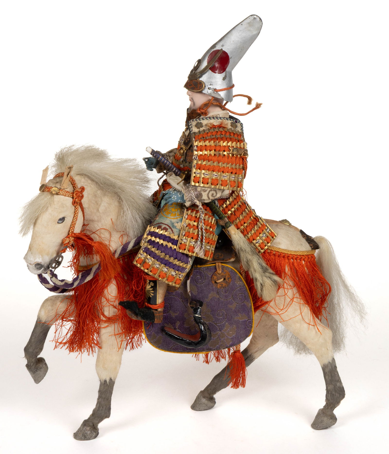 VINTAGE JAPANESE SAMURAI WARRIOR DOLL AND HORSE (1 of 4)