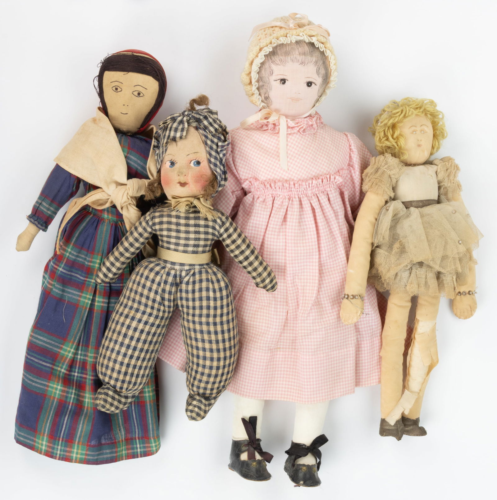 ASSORTED VINTAGE STUFFED CLOTH DOLLS, LOT OF FOUR (1 of 3)