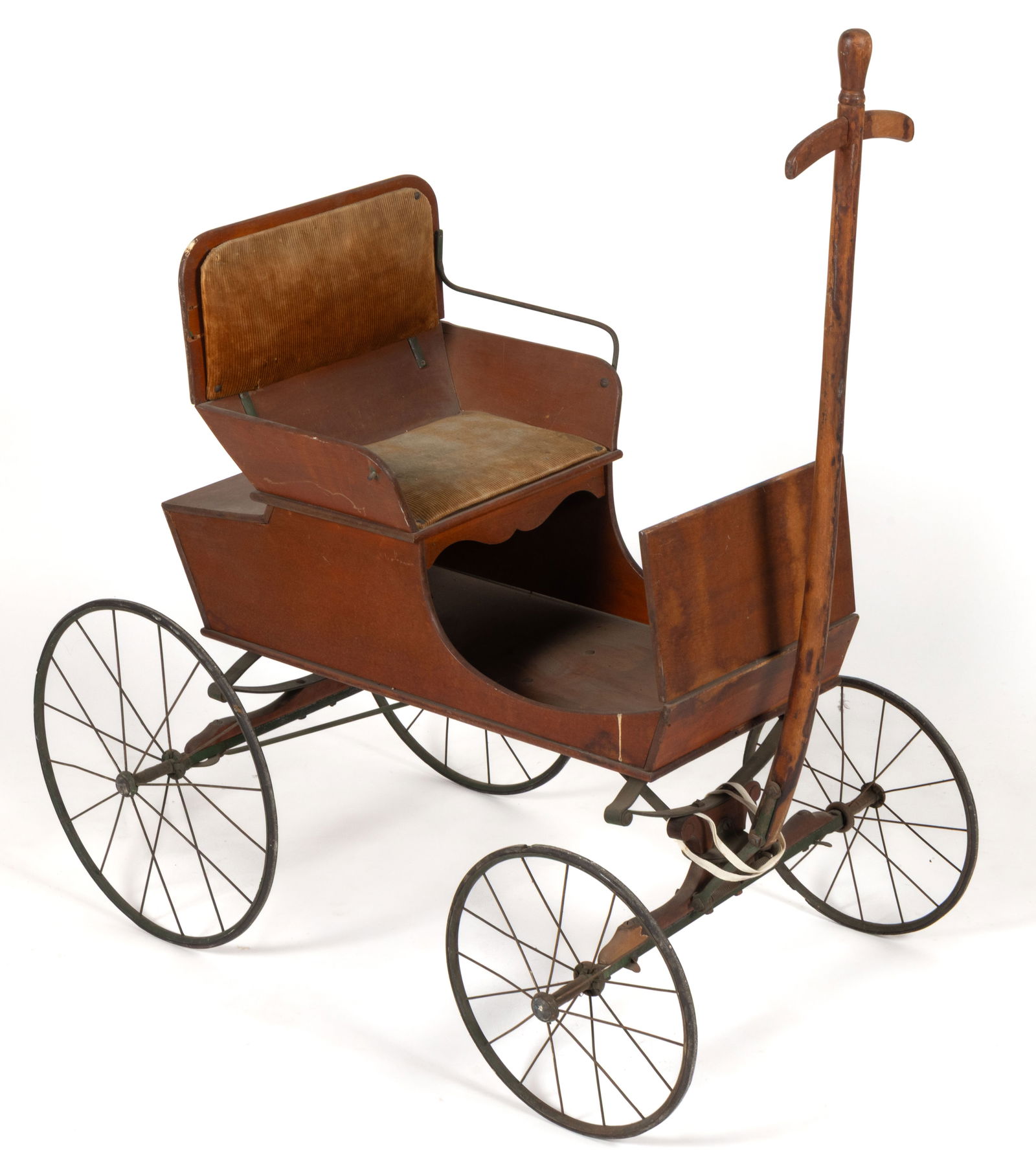 VICTORIAN / EDWARDIAN "THE HEYWOOD" MIXED WOOD CHILD / BABY CARRIAGE (1 of 4)