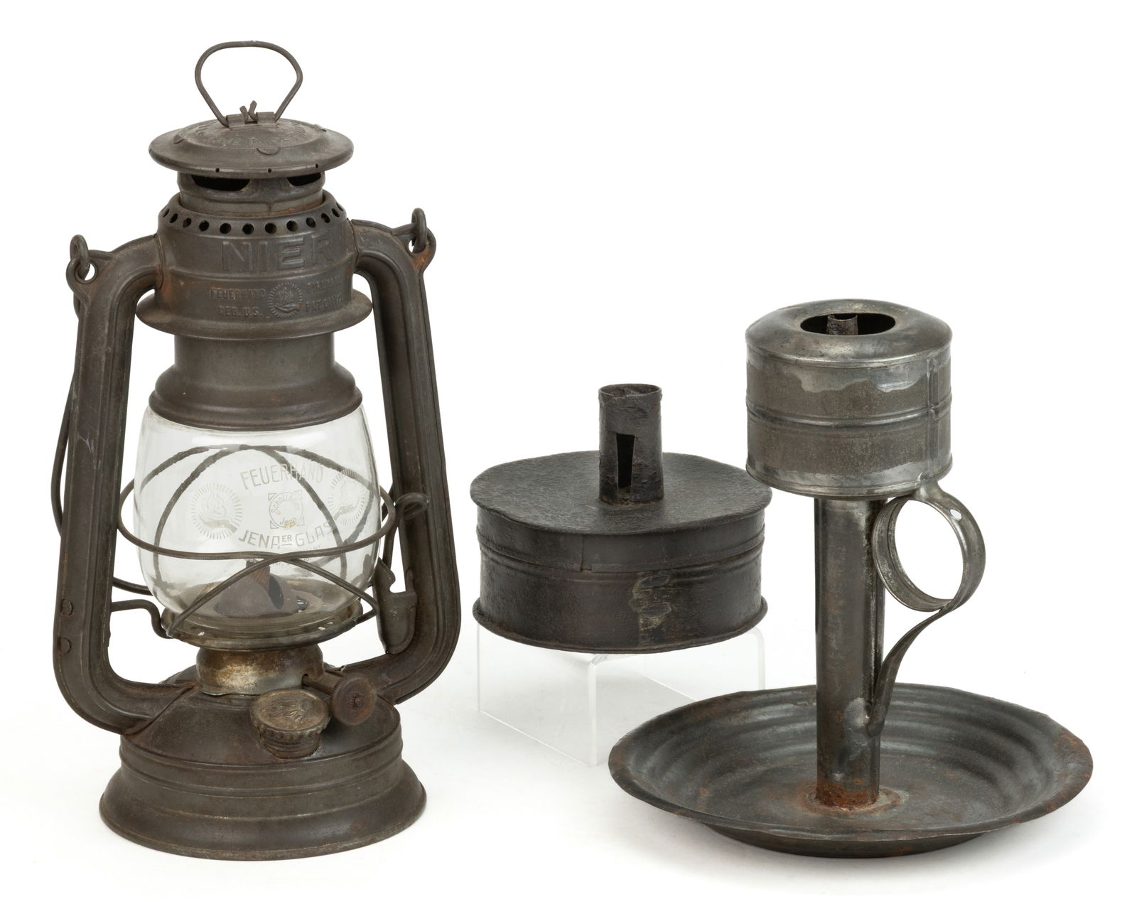 ASSORTED SHEET-IRON LIGHTING ARTICLES, LOT OF THREE (1 of 1)