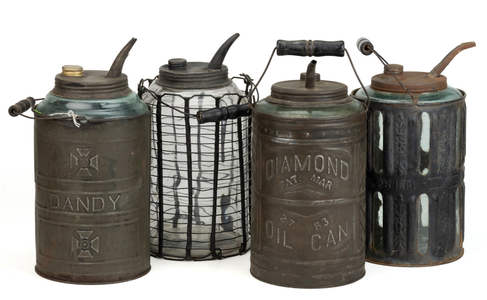 ASSORTED KEROSENE / OIL CONTAINERS, LOT OF FOUR (1 of 1)