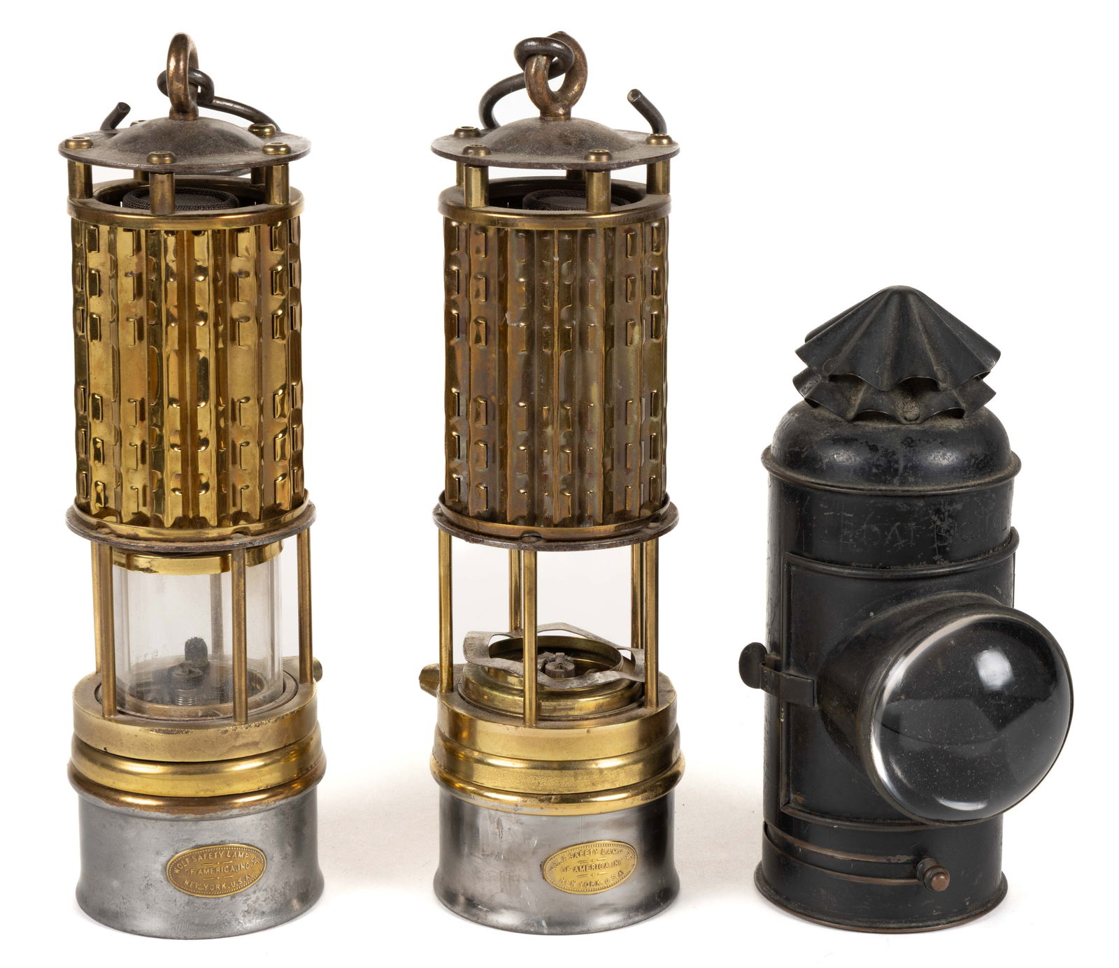 ASSORTED BRASS AND METAL LANTERNS, LOT OF THREE (1 of 2)