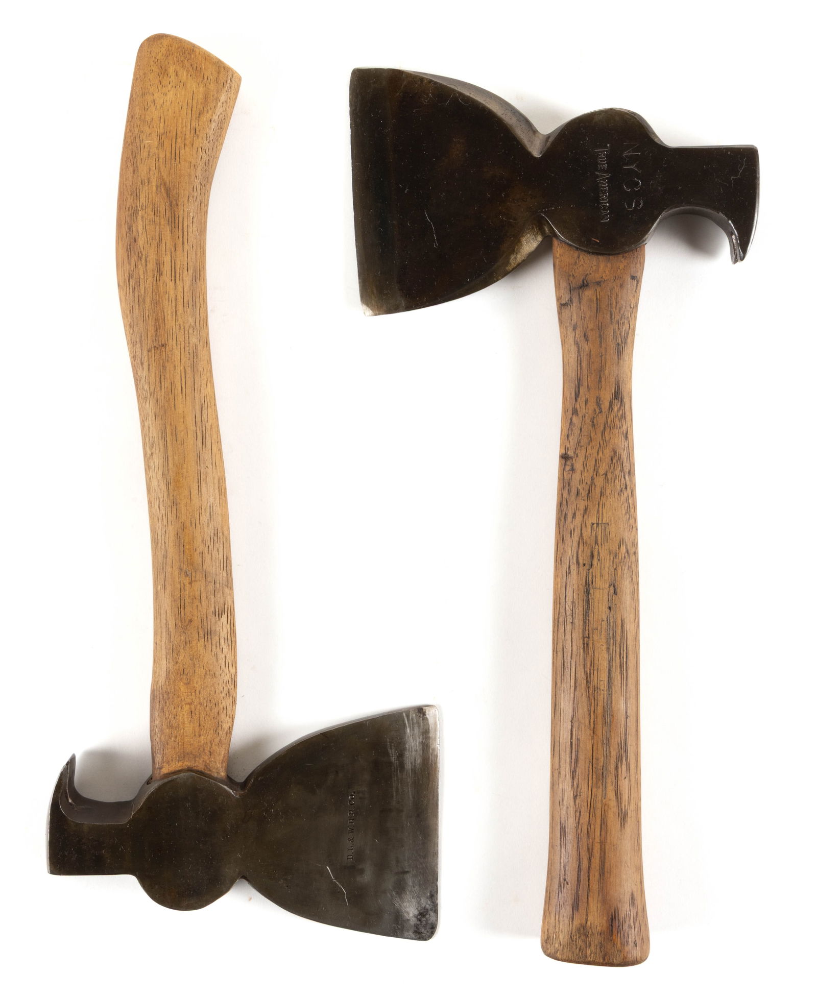 ASSORTED SIGNED RAILROAD VINTAGE AXES / CLAW - CARPENTER HATCHETS, LOT OF TWO (1 of 1)