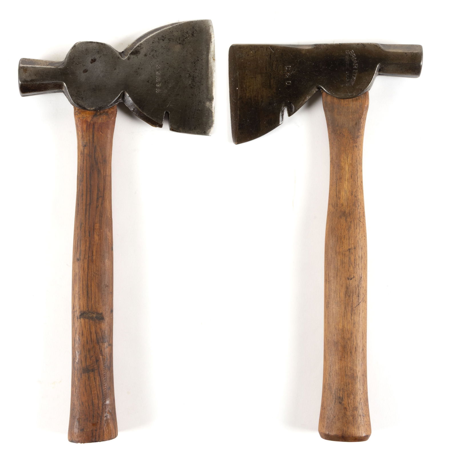 ASSORTED SIGNED RAILROAD VINTAGE AXES / CARPENTER HATCHETS, LOT OF TWO (1 of 1)