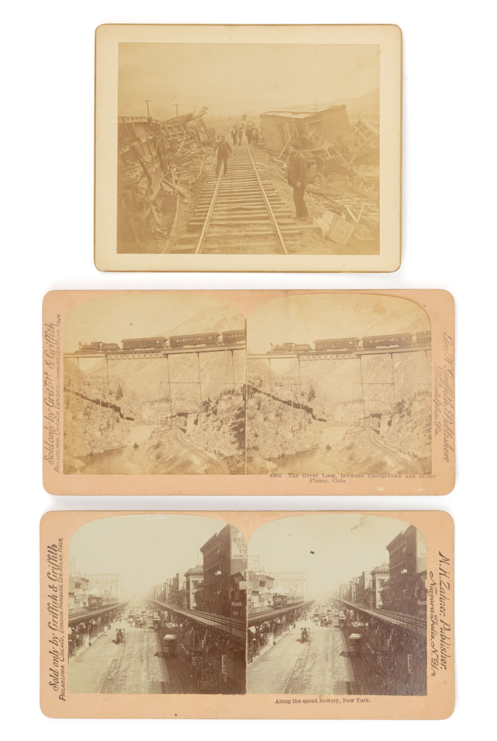 ANTIQUE RAILROAD PHOTOGRAPHS, LOT OF THREE (1 of 2)