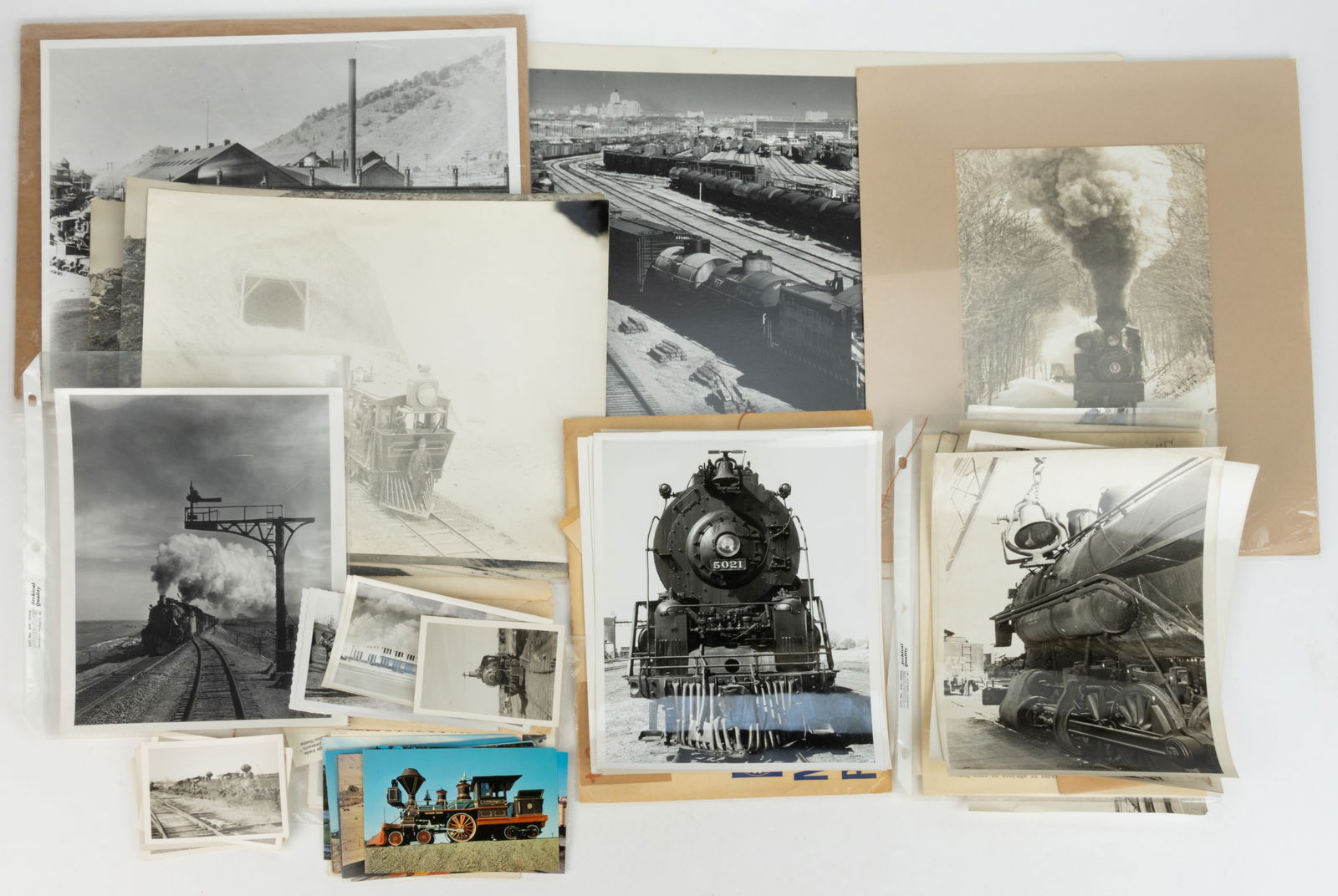 ASSORTED RAILROAD PHOTOGRAPHS AND POST CARDS, UNCOUNTED LOT (1 of 1)