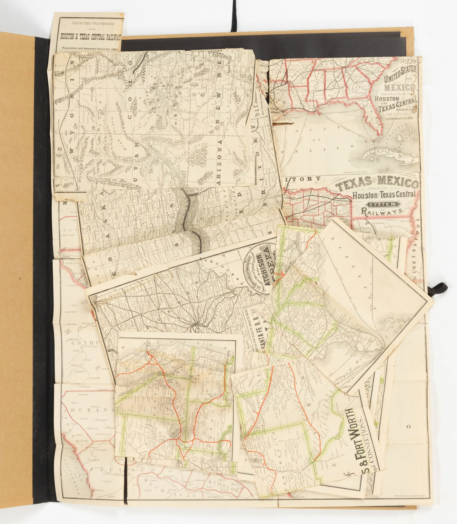 EARLY TEXAS AND REGION RAILROAD MAPS, LOT OF THREE (1 of 8)