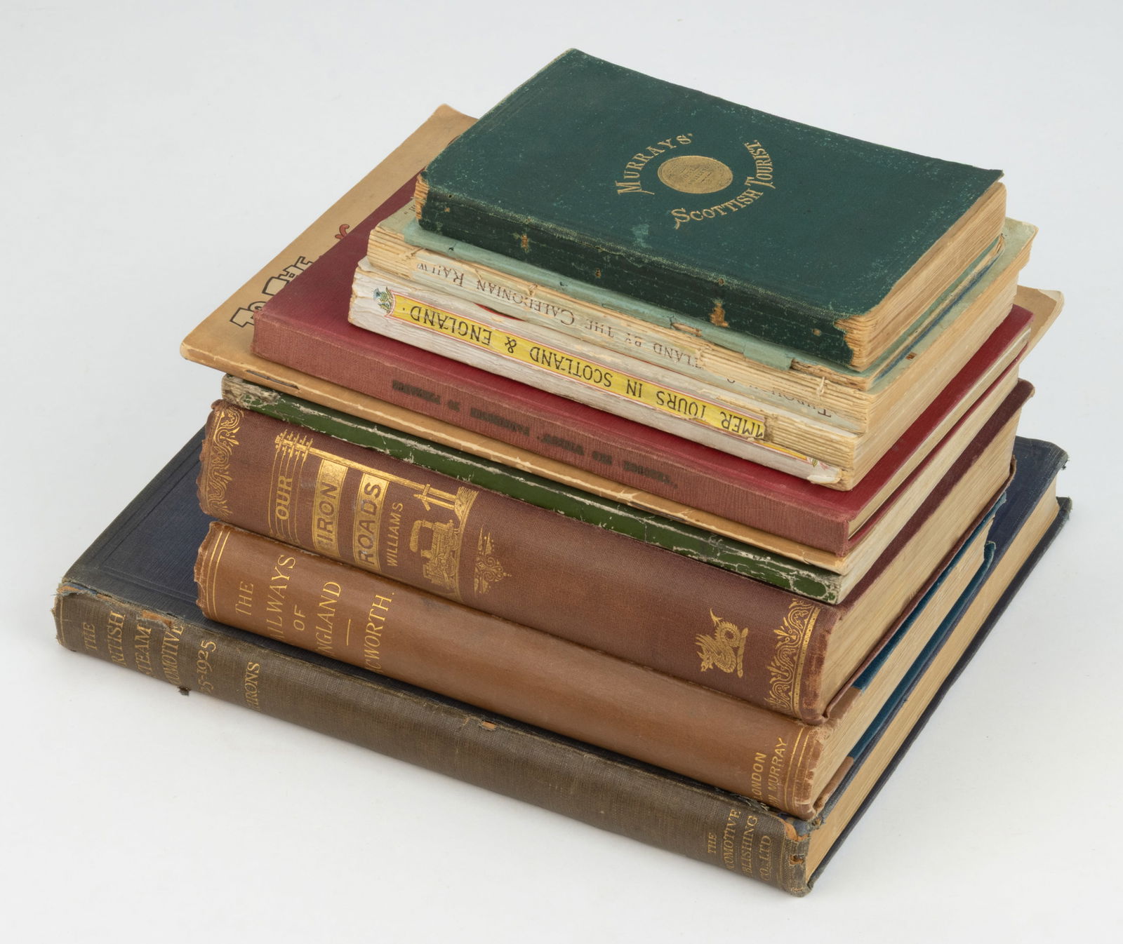 ANTIQUARIAN RAILROAD HISTORICAL VOLUMES AND TRAVEL GUIDES, LOT OF TEN (1 of 1)