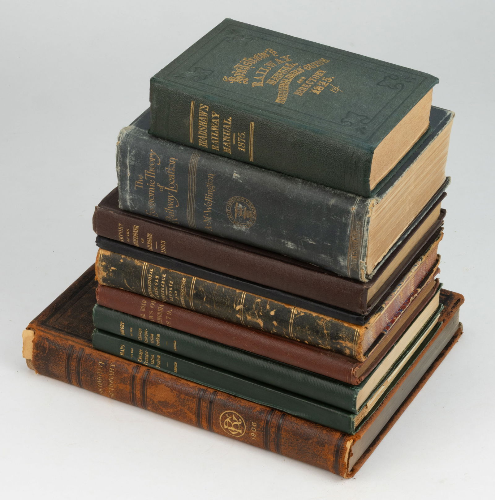 ANTIQUARIAN RAILROAD MANUALS AND TECHNICAL VOLUMES, LOT OF NINE (1 of 1)
