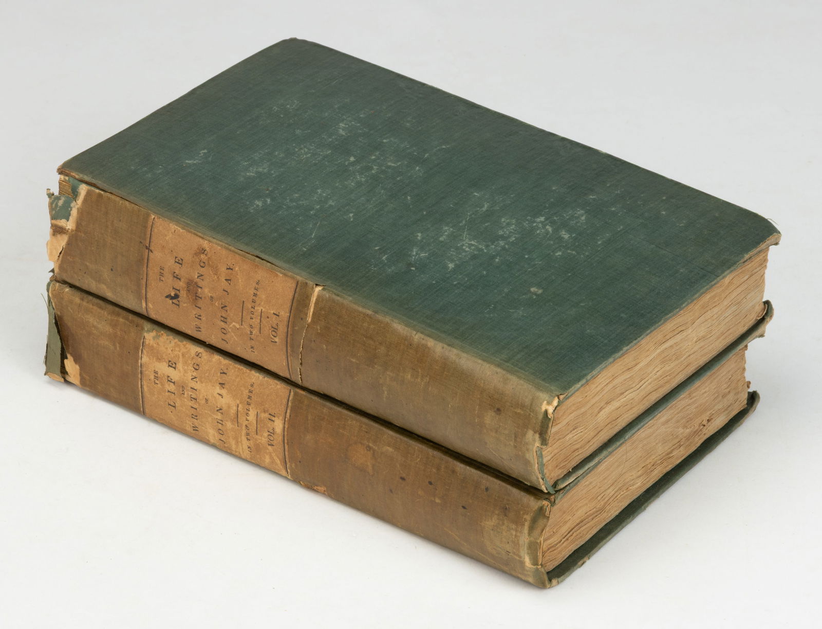 ANTIQUARIAN JOHN JAY BIOGRAPHICAL TWO-VOLUME SET: ANTIQUARIAN JOHN JAY BIOGRAPHICAL TWO-VOLUME SET, William Jay (his son), The Life of John Jay: With Selections from his Correspondence and Miscellaneous Papers, New York: J. & J. Ha