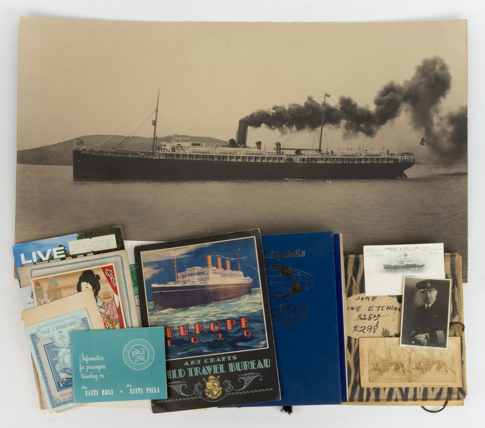 STEAMSHIP AND NAUTICAL EPHEMERA AND PRINTED MATERIAL, UNCOUNTED LOT (1 of 1)