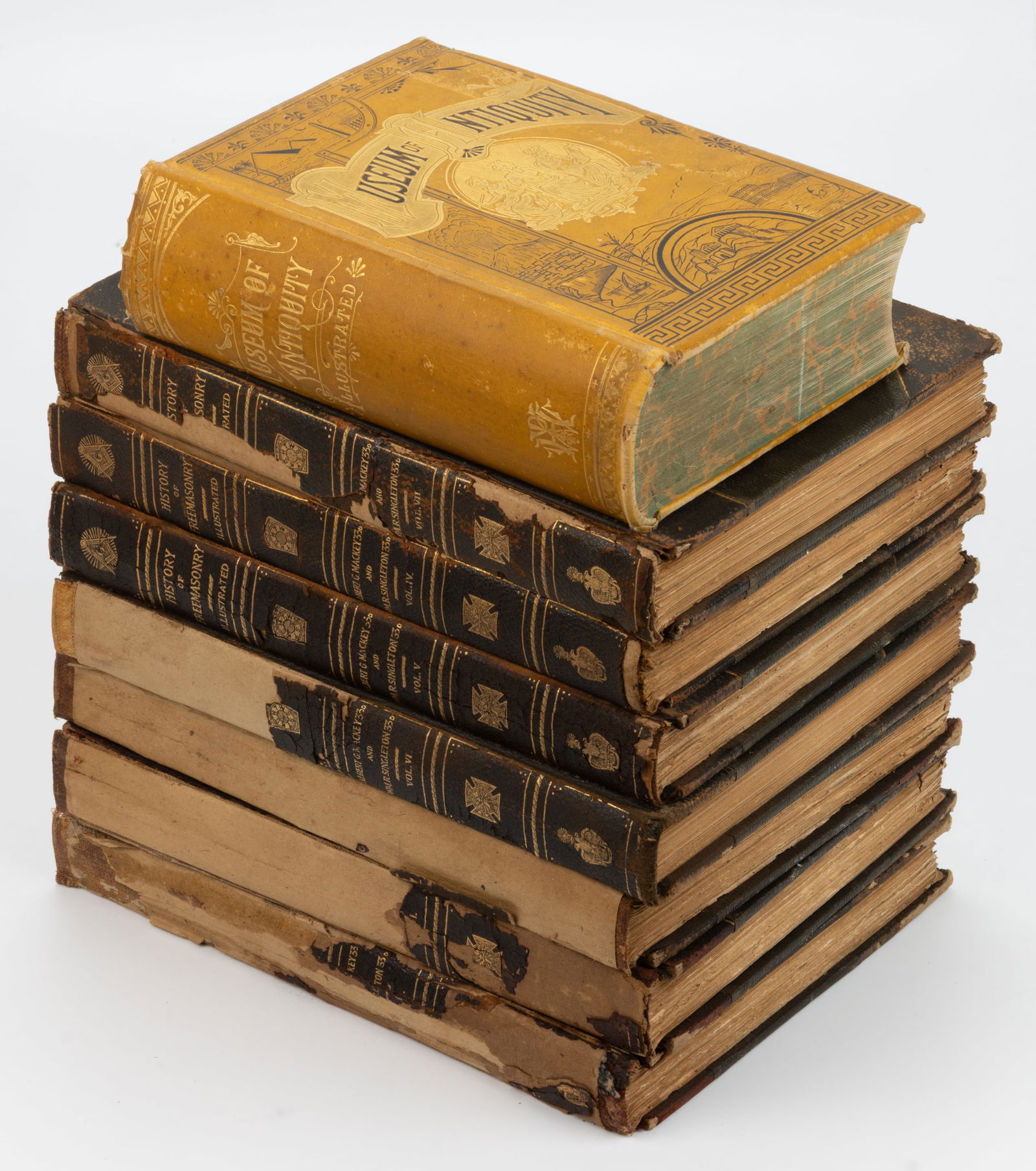 ANTIQUARIAN FREE-MASONRY AND OTHER HISTORICAL VOLUMES, LOT OF EIGHT (1 of 3)