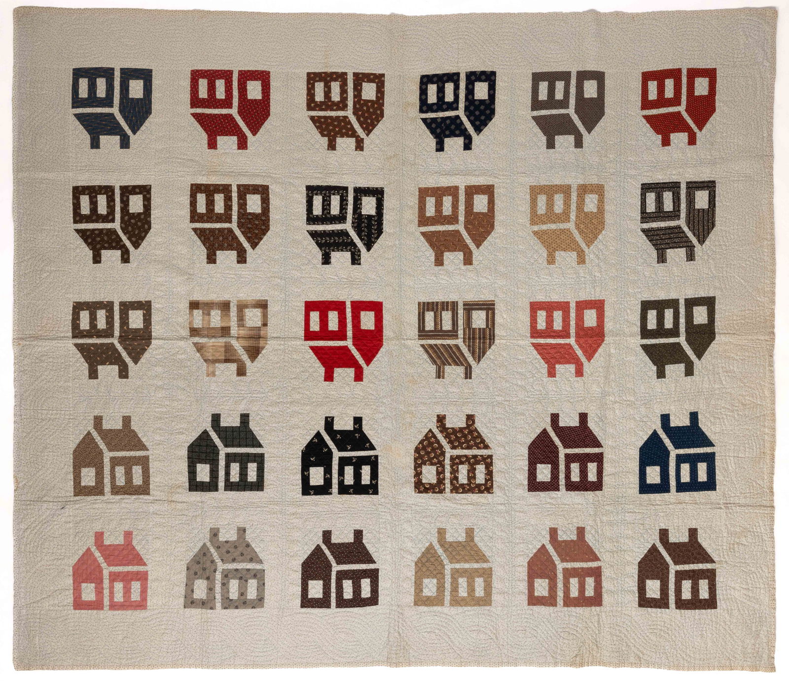 MID-ATLANTIC "OLD HOME / HOUSE" PIECED QUILT (1 of 6)
