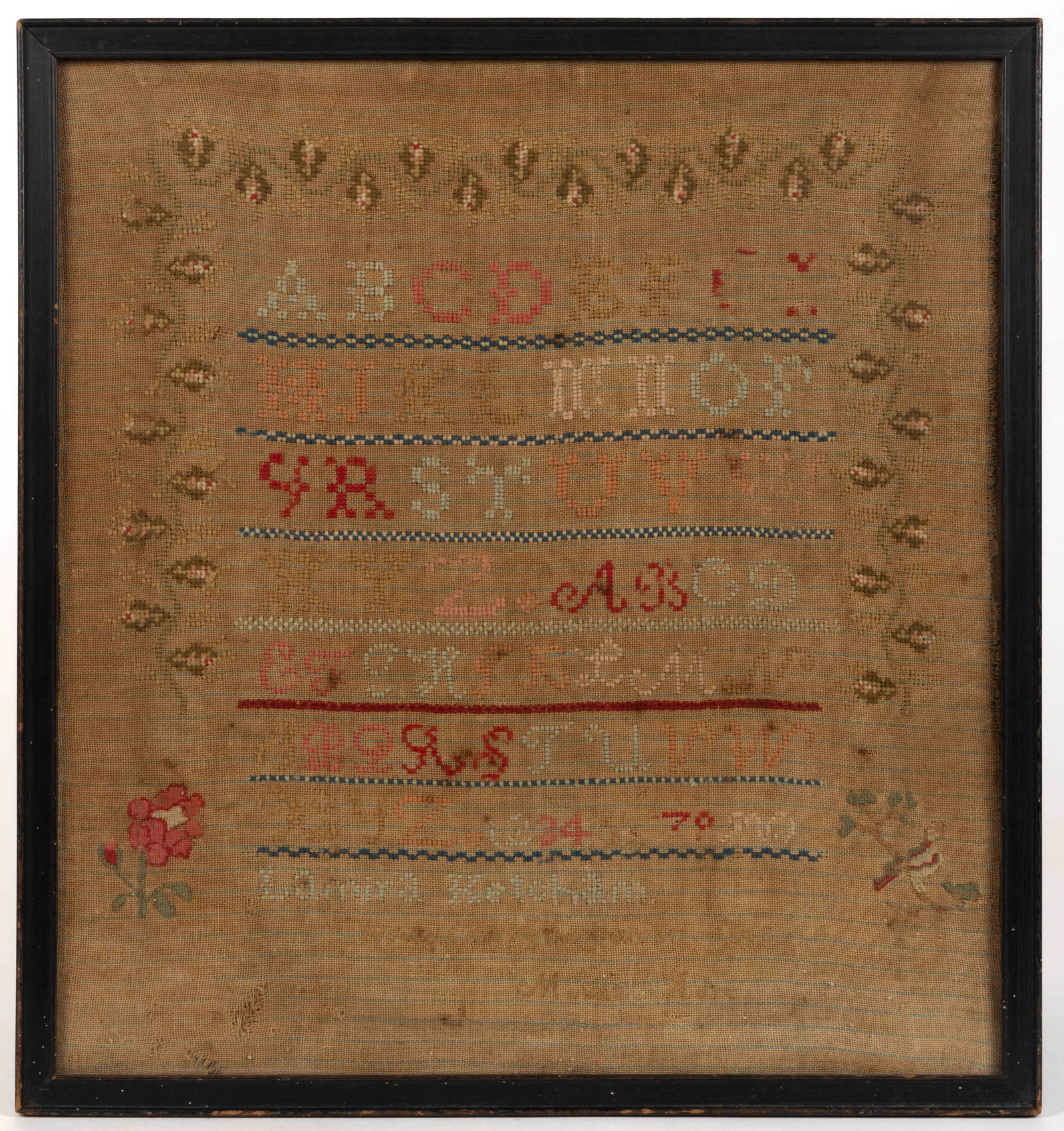MT. HOPE, ORANGE CO., NEW YORK NEEDLEWORK SAMPLER (1 of 4)