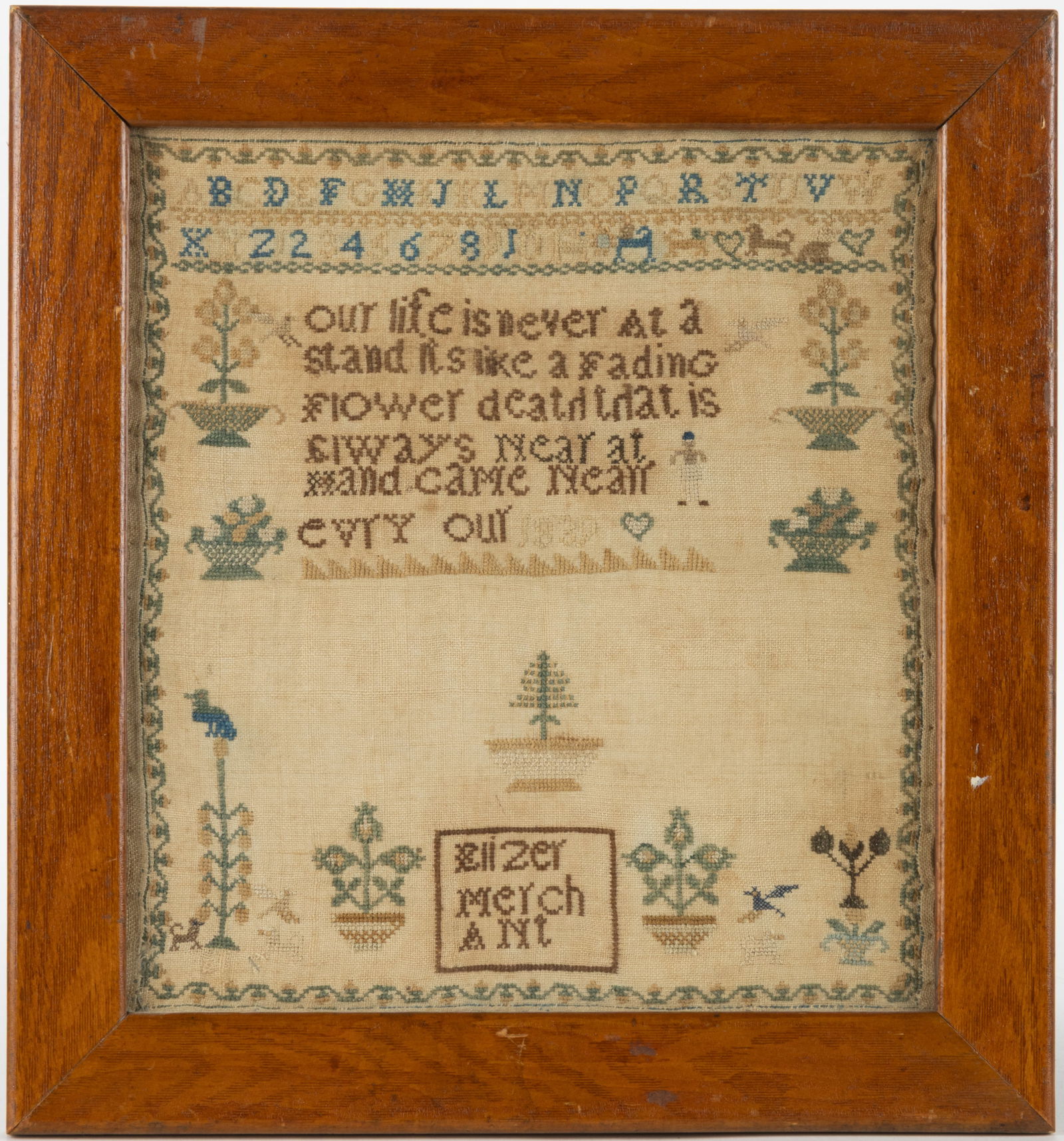 AMERICAN / BRITISH PICTORIAL NEEDLEWORK SAMPLER (1 of 3)