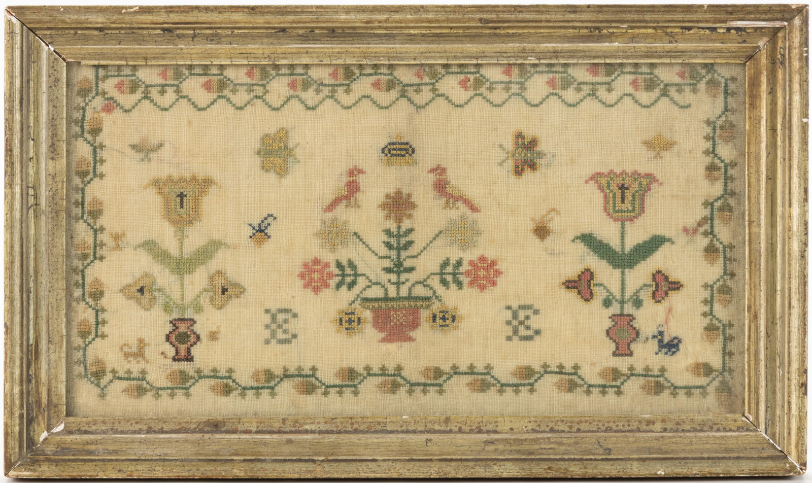 BRITISH PICTORIAL NEEDLEWORK SAMPLER (1 of 3)