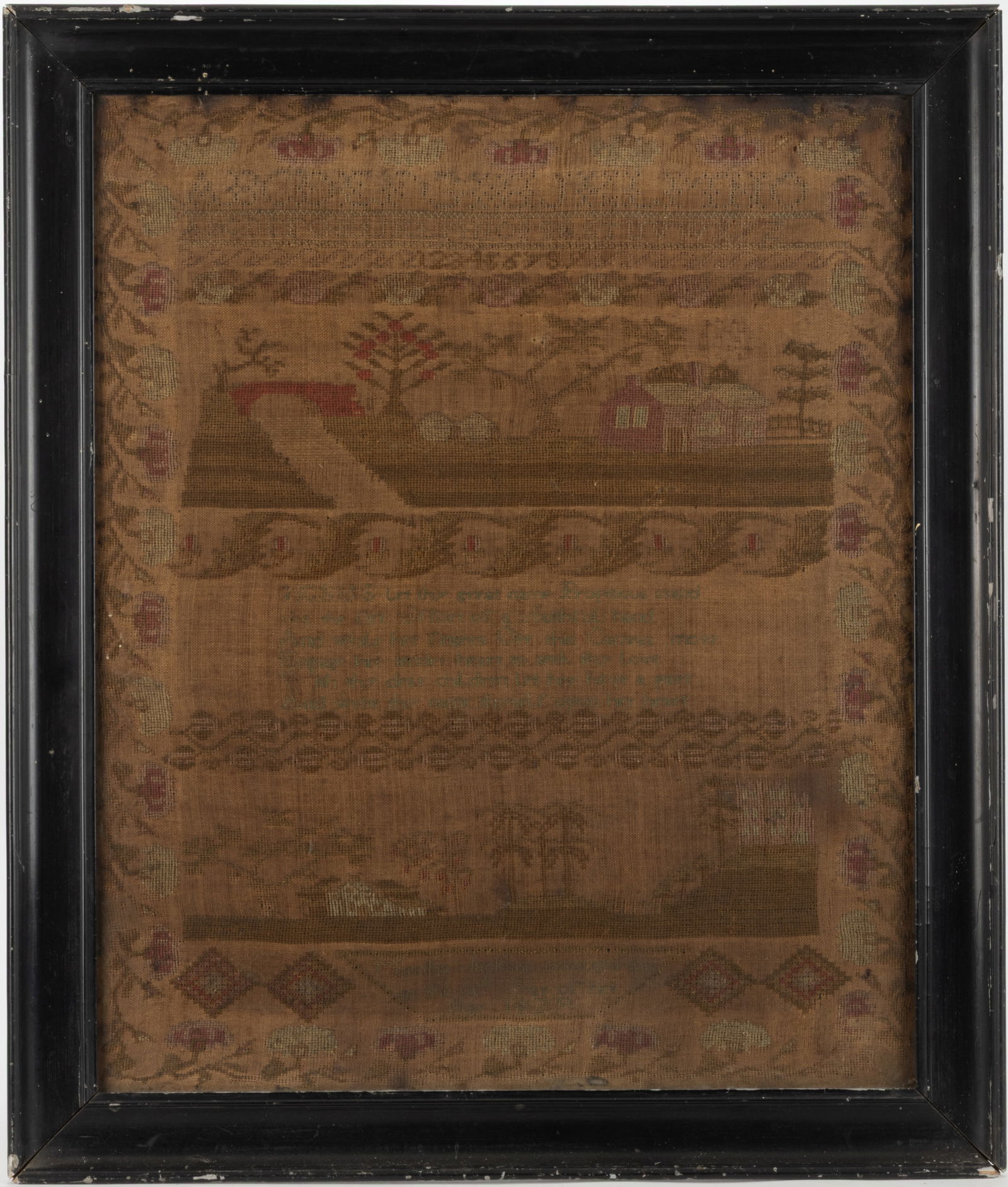 BRITISH PICTORIAL NEEDLEWORK SAMPLER (1 of 3)