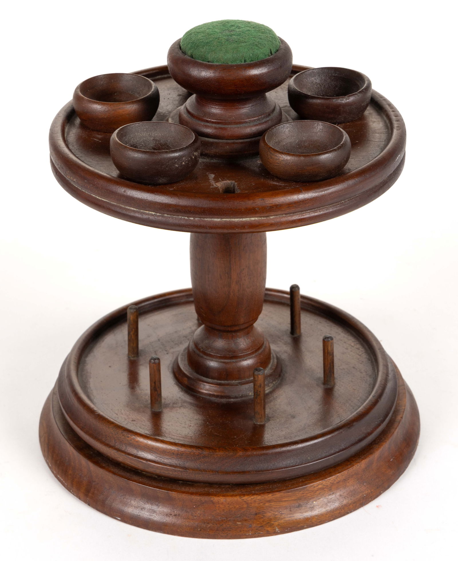 WARDENSVILLE, WEST VIRGINIA WALNUT NEEDLEWORKING / SEWING SPOOL STAND (1 of 1)