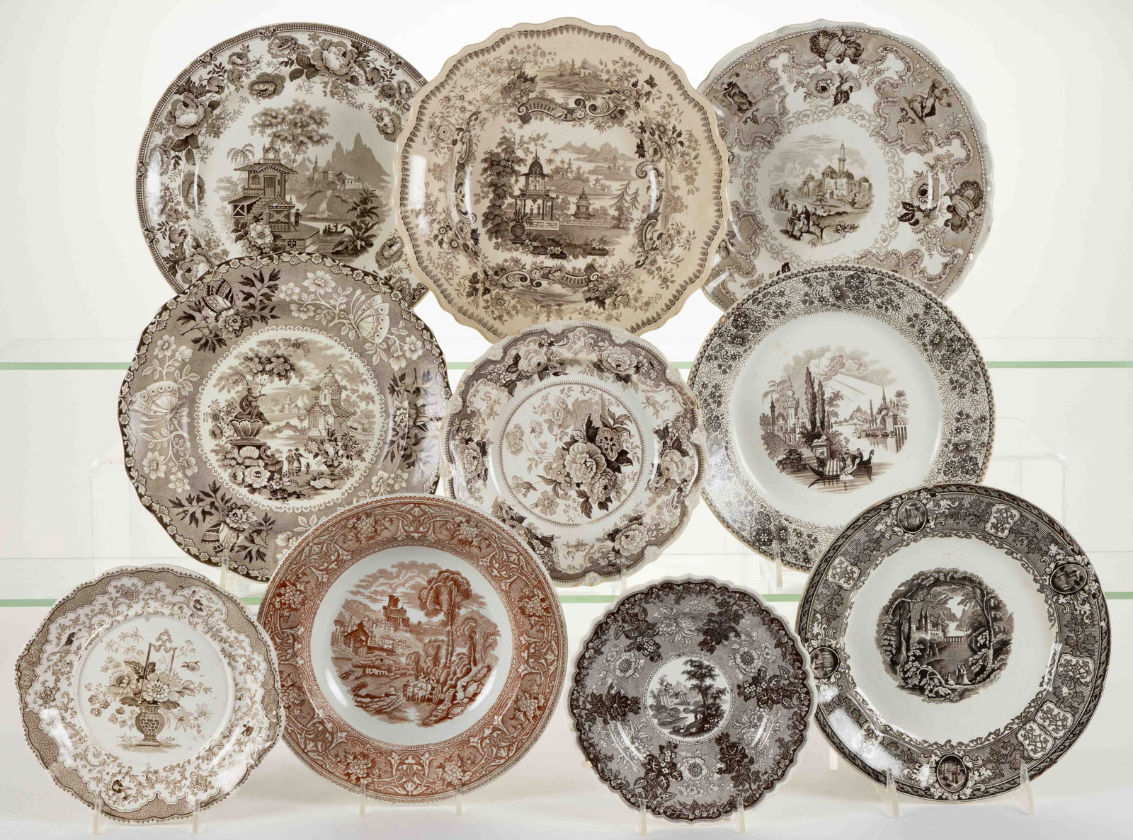 STAFFORDSHIRE TRANSFER-PRINTED CERAMIC ROMANTIC LANDSCAPES / THEMES PLATES AND OTHER RELATED (1 of 1)