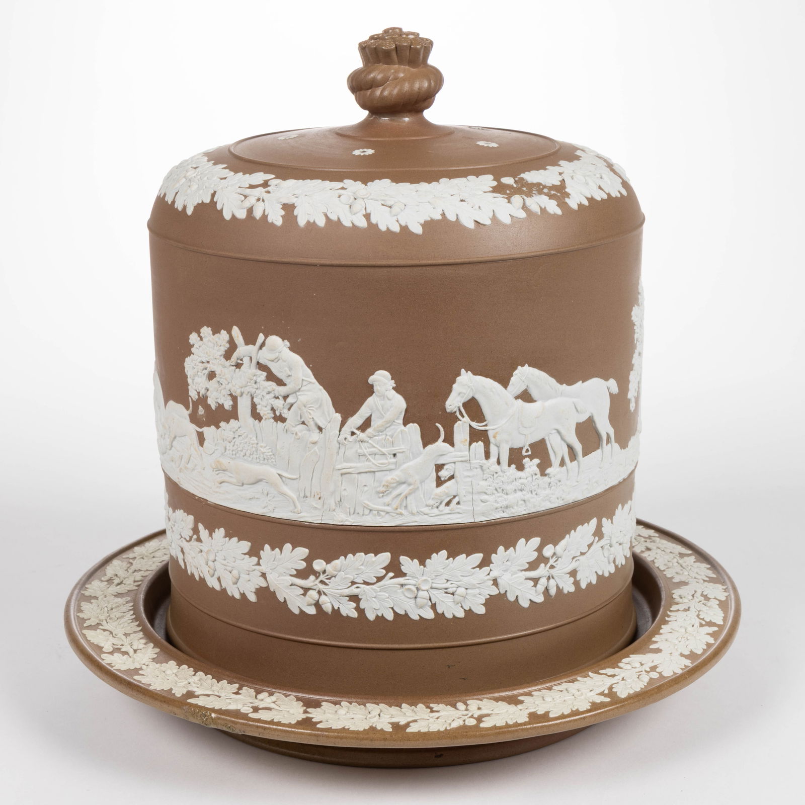 ENGLISH WEDGWOOD-STYLE JASPERWARE CERAMIC DOMED CHEESE DISH (1 of 2)