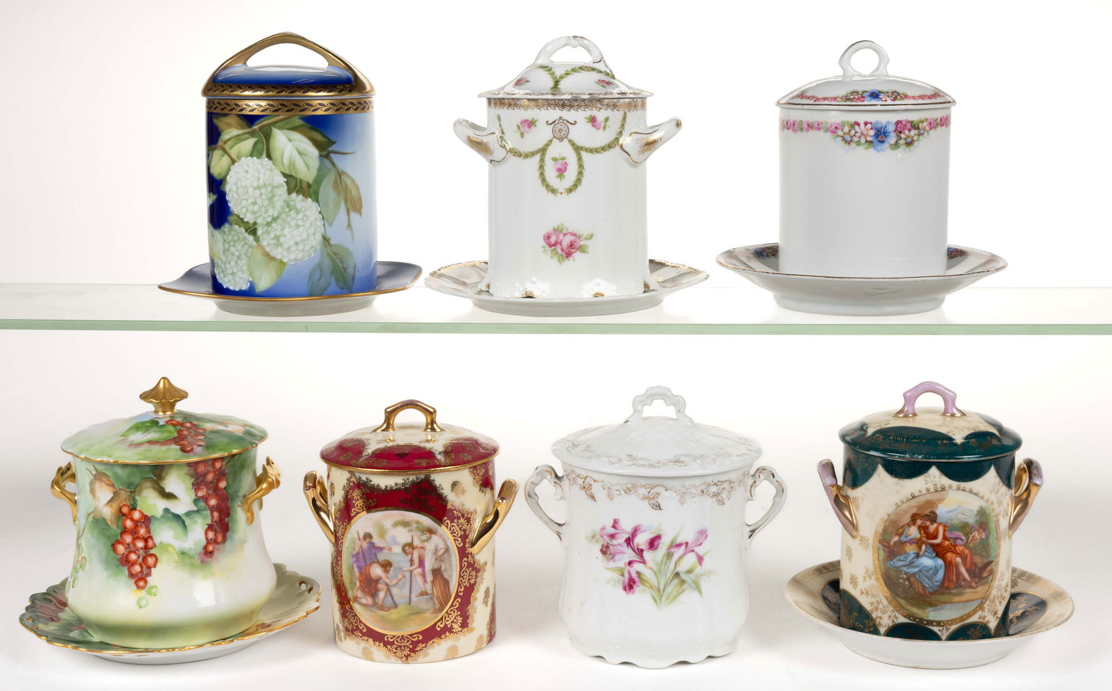 AUSTRIAN / GERMAN PORCELAIN CONDENSED MILK ARTICLES, LOT OF TWELVE (1 of 1)