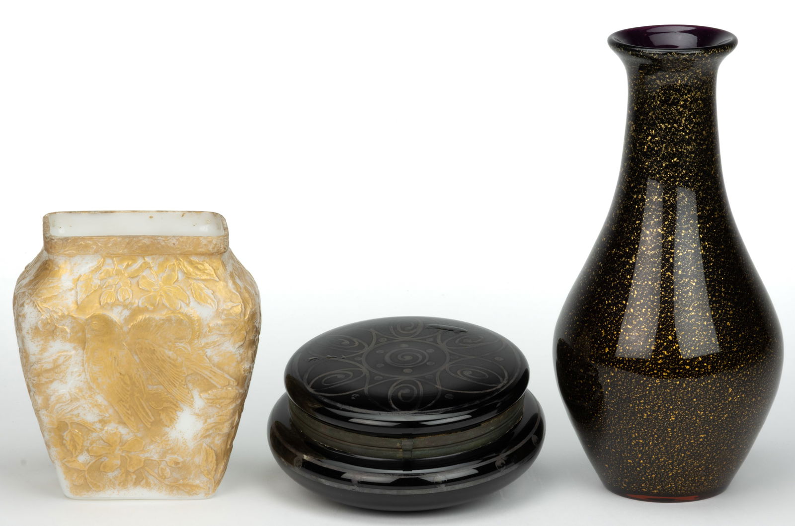 ASSORTED OPAQUE GLASS ARTICLES, LOT OF THREE (1 of 1)