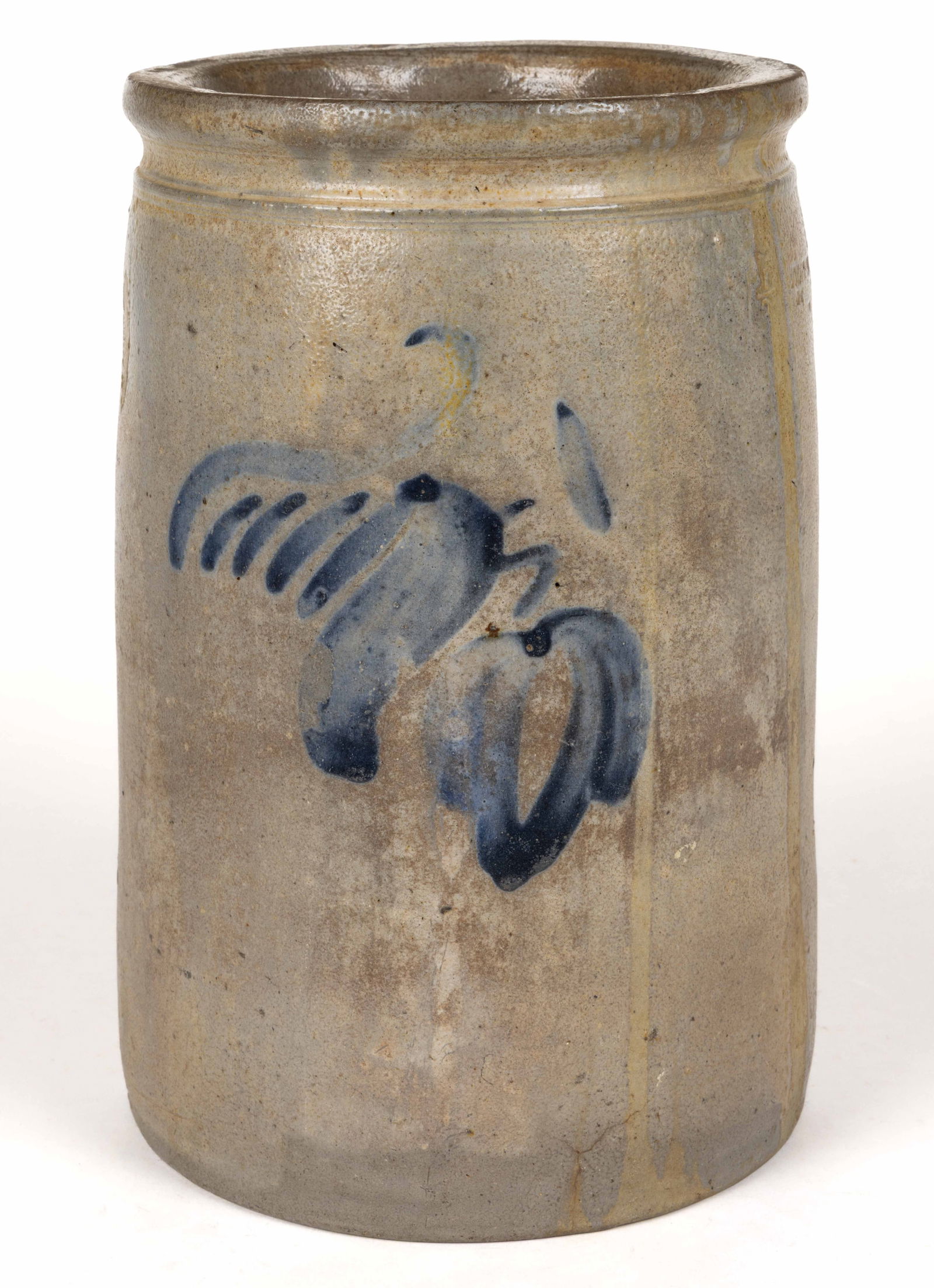STAMPED "SOLOMON BELL / STRASBURG / VA", SHENANDOAH VALLEY OF VIRGINIA DECORATED STONEWARE JAR (1 of 5)