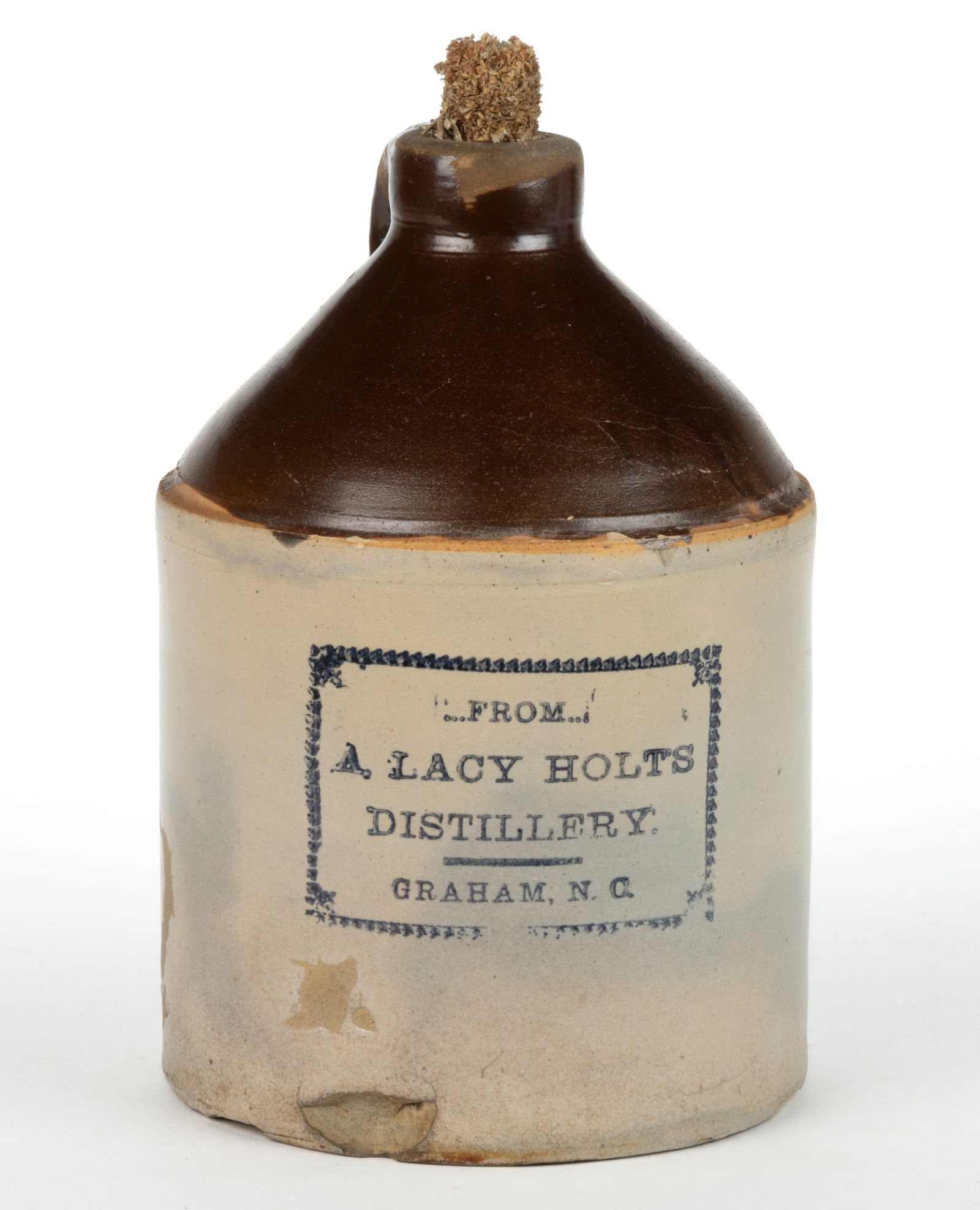 GRAHAM, NORTH CAROLINA WHISKEY MERCHANT'S STONEWARE ADVERTISING JUG (1 of 5)