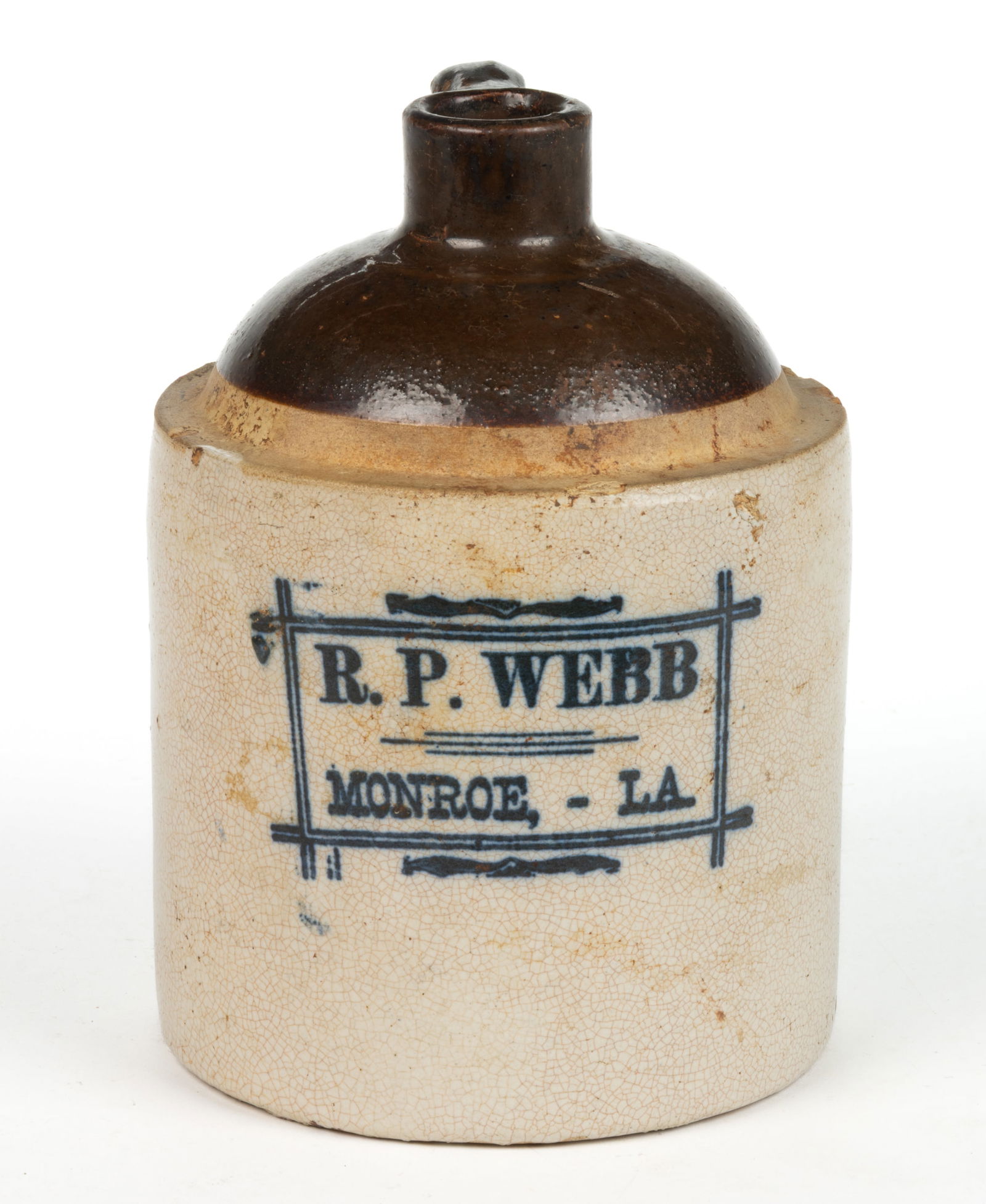 MONROE, LOUISIANA MERCHANT'S STONEWARE ADVERTISING JUG (1 of 5)