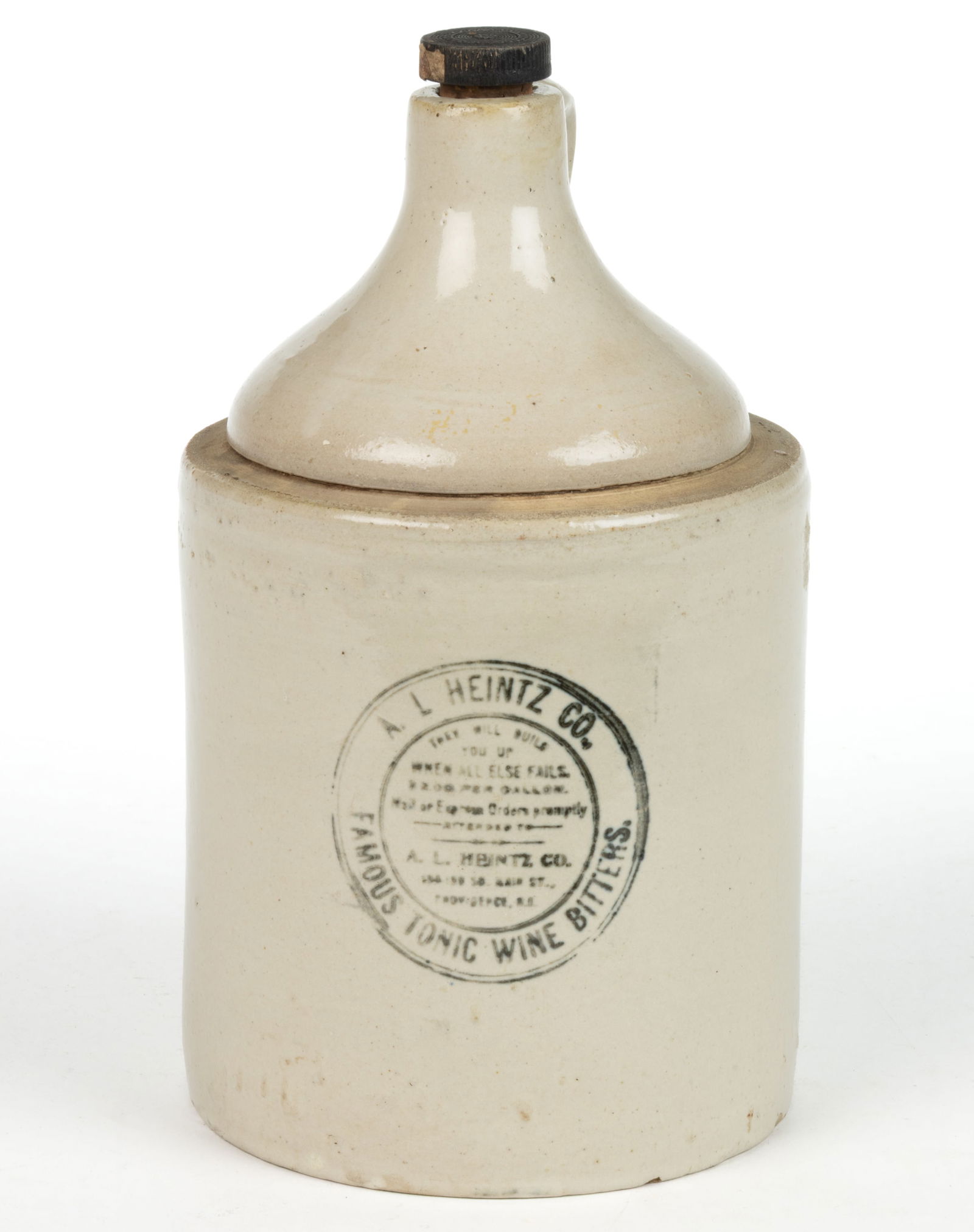 PROVIDENCE, RHODE ISLAND MERCHANT'S STONEWARE ADVERTISING JUG (1 of 5)
