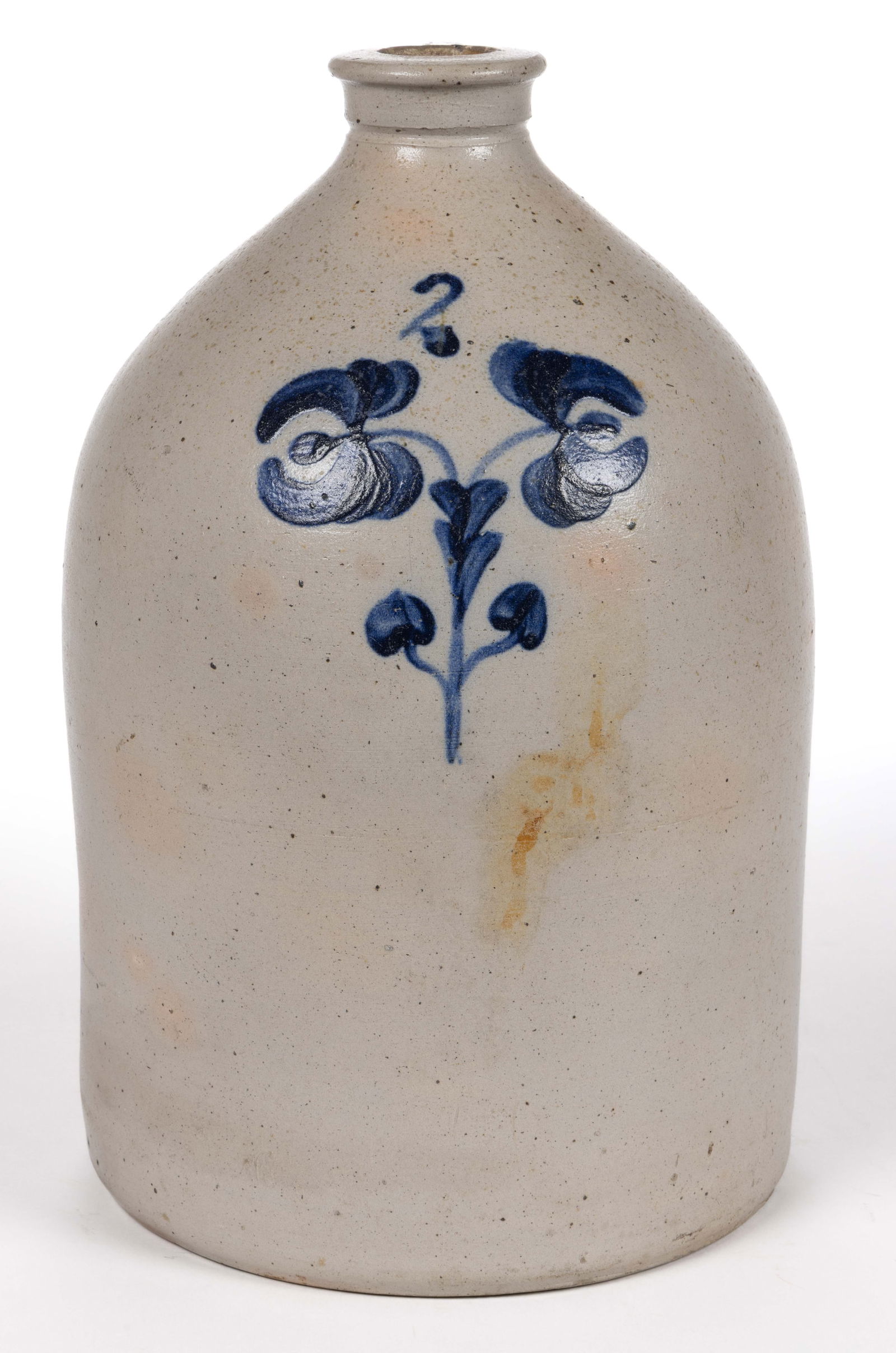 VAN SCHOICK & DUNN ATTRIBUTED, NEW JERSEY DECORATED STONEWARE JUG (1 of 5)