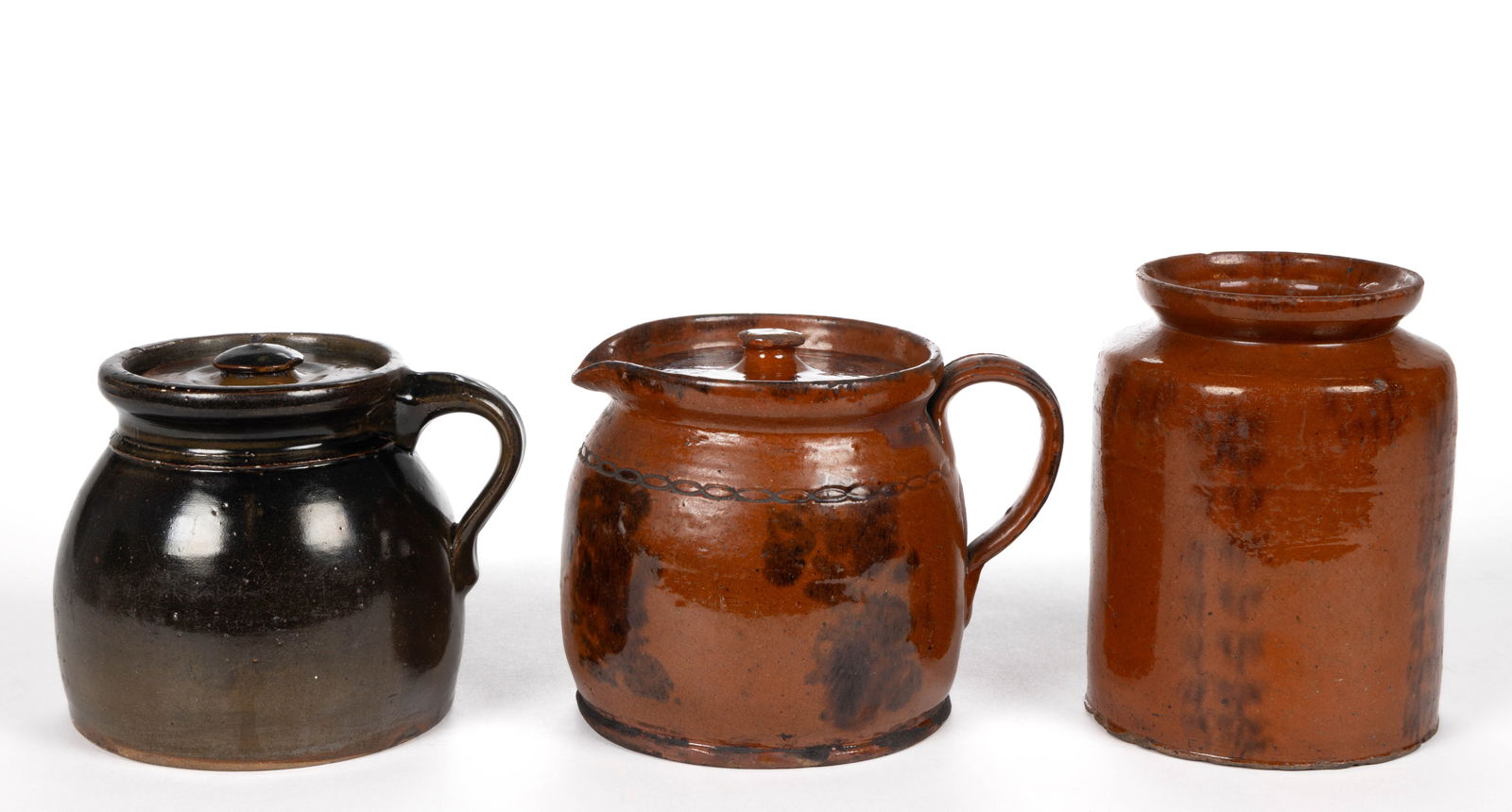 NORTHEASTERN / PENNSYLVANIA EARTHENWARE AND STONEWARE ARTICLES, LOT OF THREE (1 of 5)