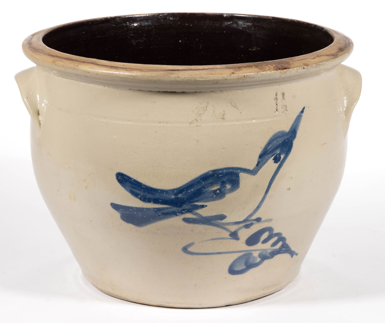 NEW JERSEY ATTRIBUTED DECORATED STONEWARE CROCK (1 of 5)