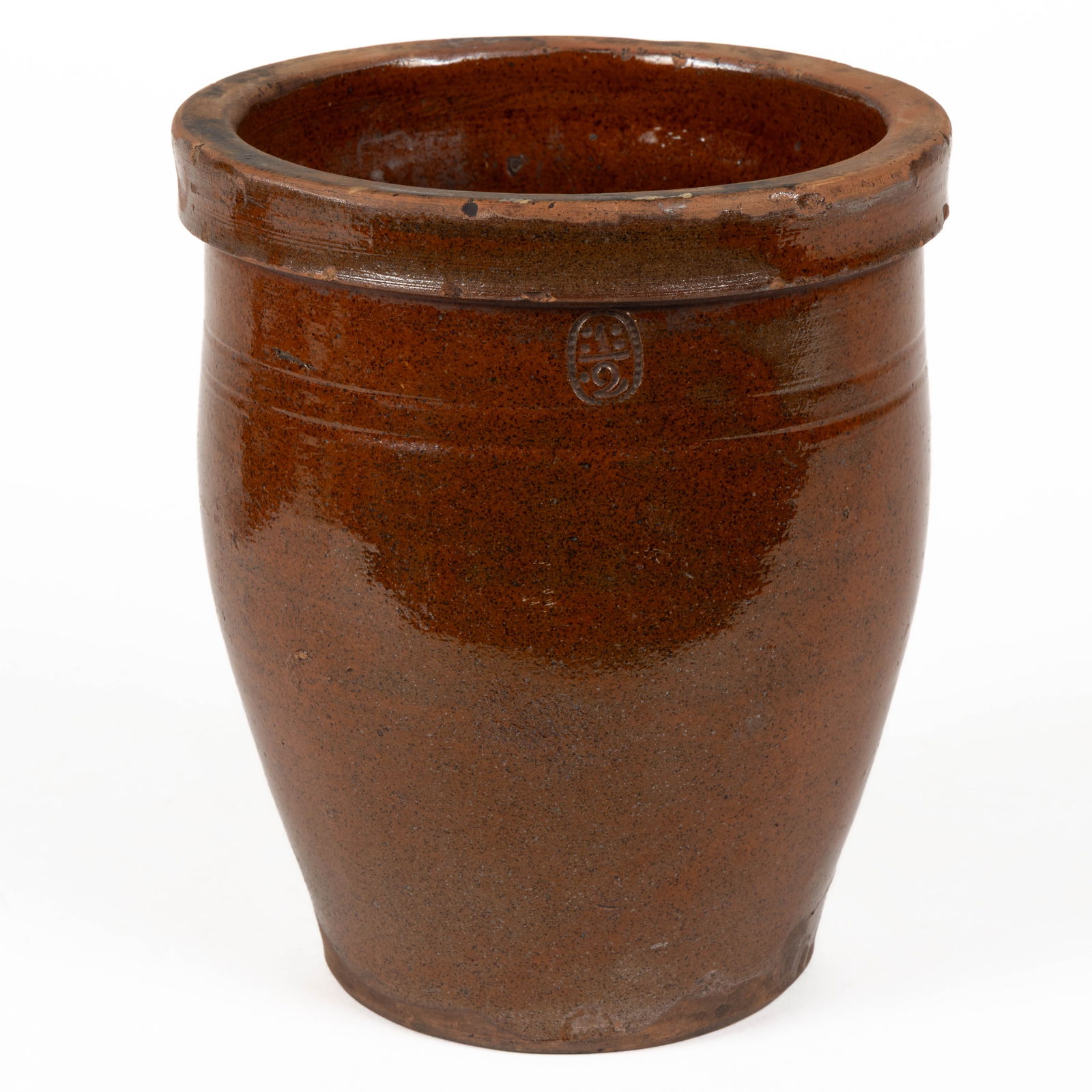 EMANUEL SUTER ATTRIBUTED, ROCKINGHAM CO., SHENANDOAH VALLEY OF VIRGINIA EARTHENWARE / REDWARE CROCK (1 of 5)